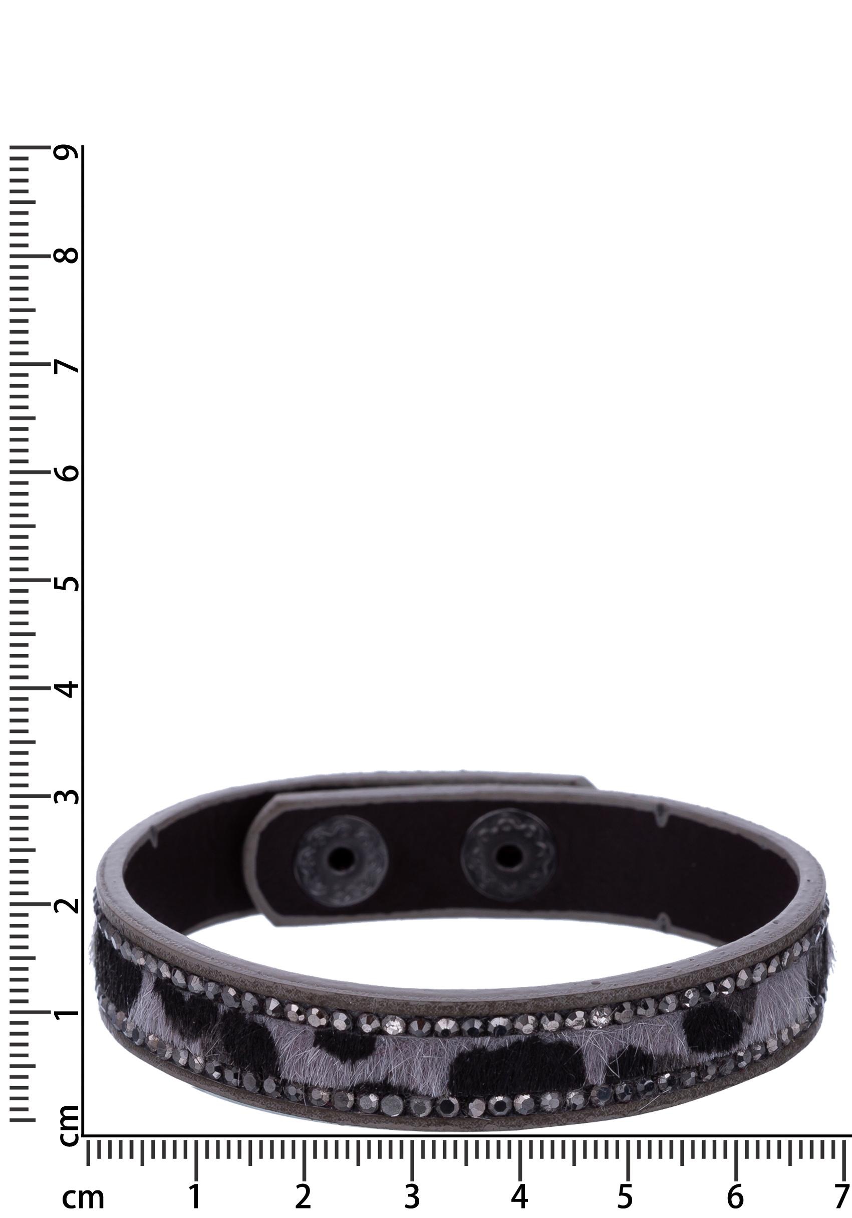 J.Jayz Armband »Leo Look, grau-schwarz«, mit Strasssteinen