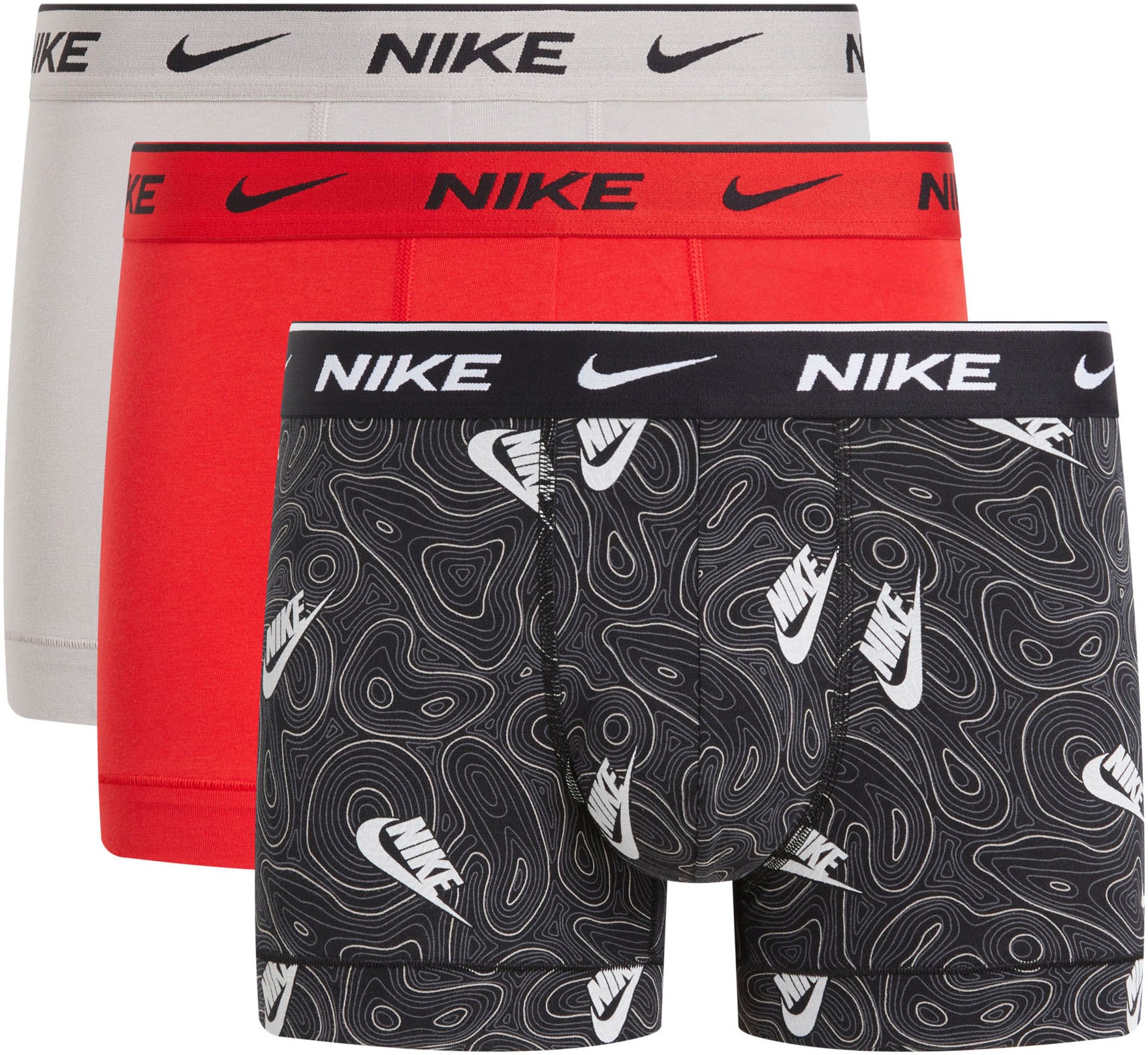 NIKE Underwear Trunk »TRUNK 3PK« Packung, 3er, 3 Stk. mit farbigem NIKE Logo-Elastikbund