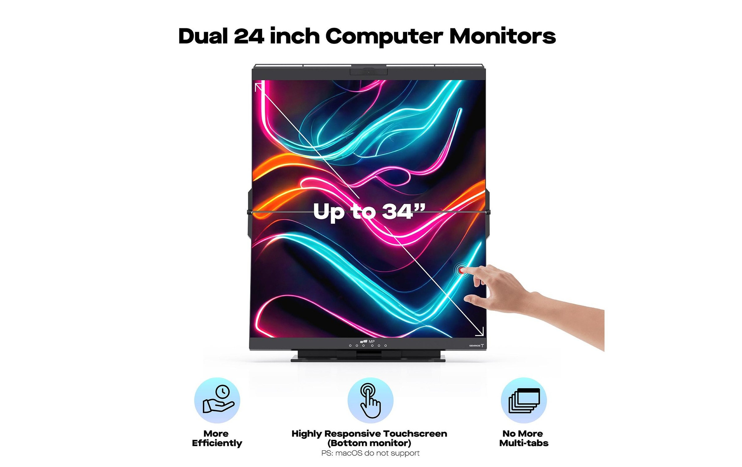 Mobile Pixels LCD-Monitor »Geminos T«, 60,72 cm/24 Zoll, 1920 x 1080 px, Full HD, 60 Hz