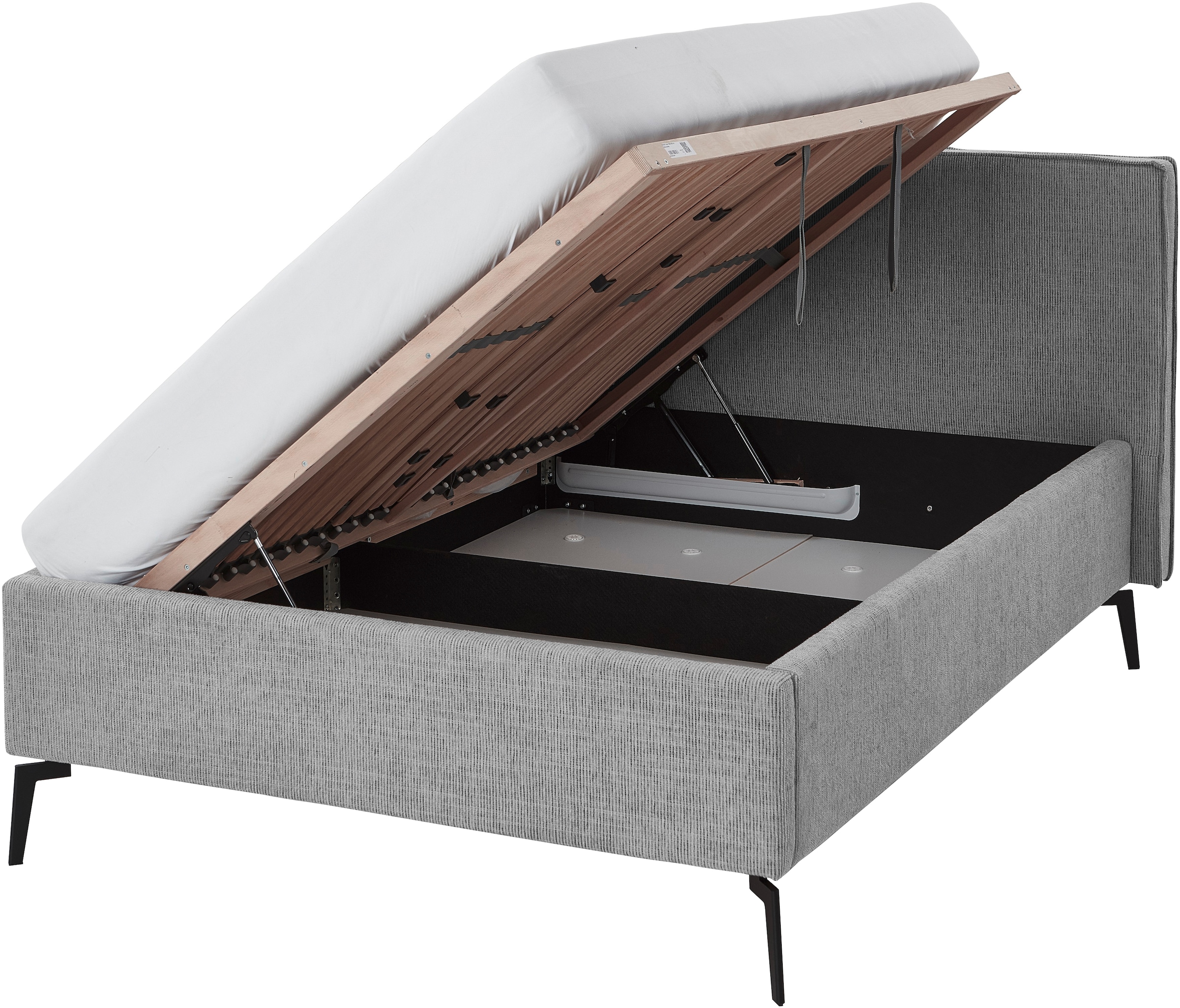 meise.möbel Polsterbett »Riva II«, mit schwarzen Metallfüssen, wahlweise mit Bettkasten