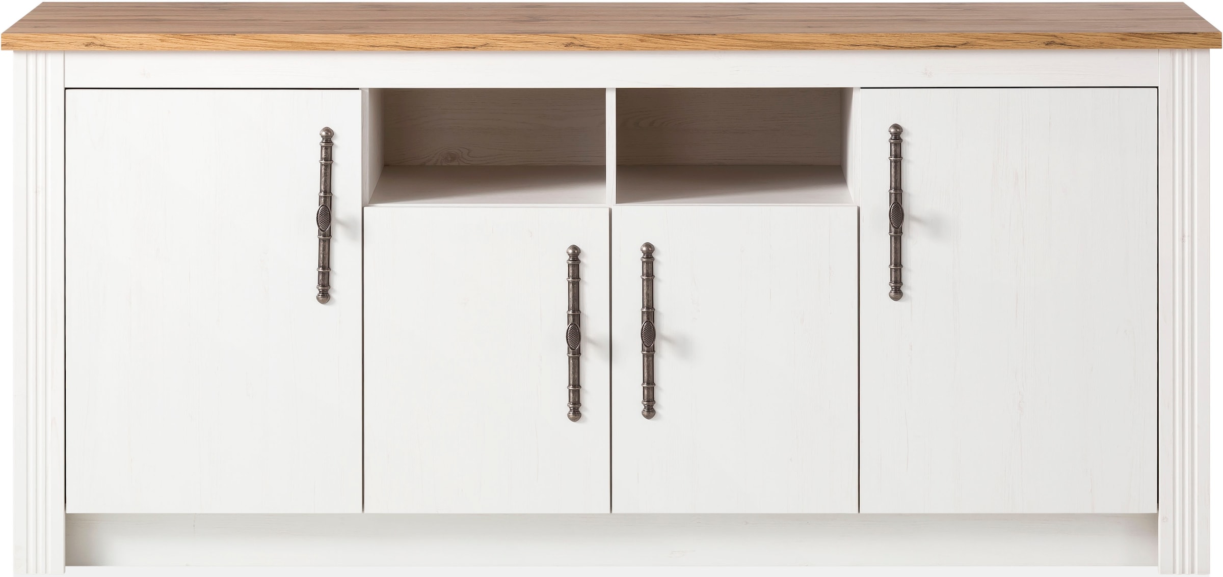 KOCHSTATION Spülenschrank »Westminster«, im romantischen Landhausstil, Breite 204 cm