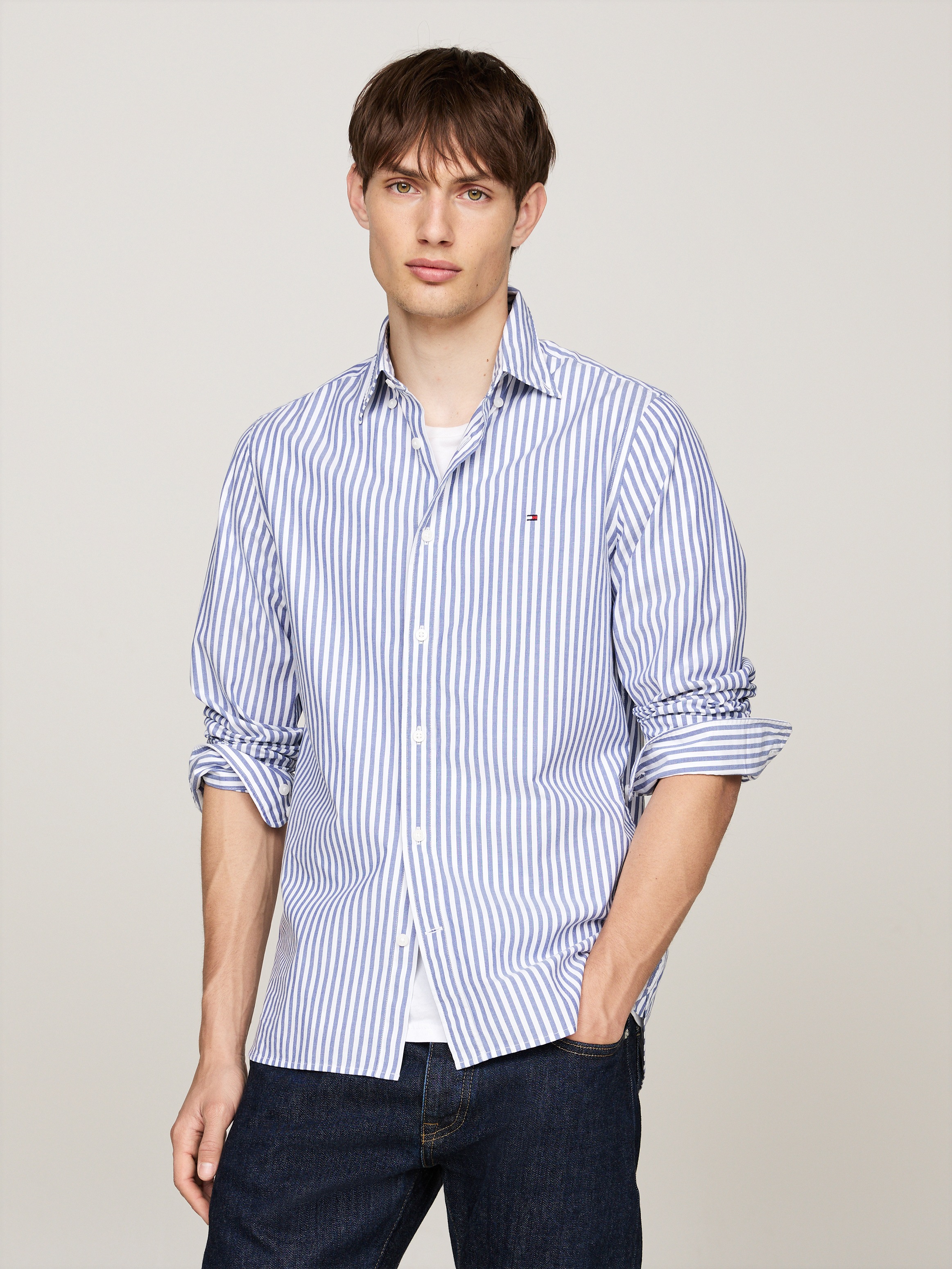Tommy Hilfiger Businesshemd »CLASSIC POPLIN STRIPE Slim Fit SHIRT«