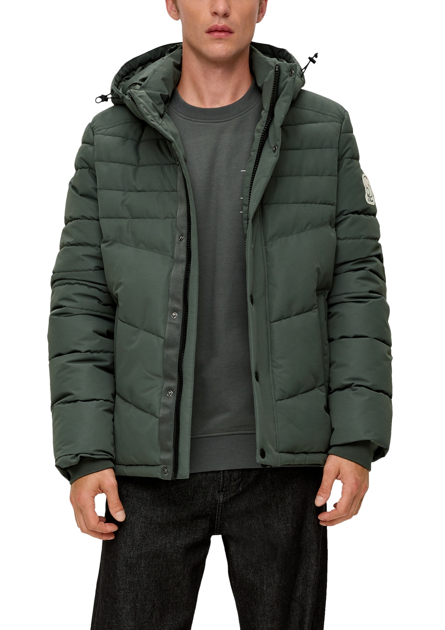 Outdoorjacke, mit Kapuze, mit Label-Patch am Arm