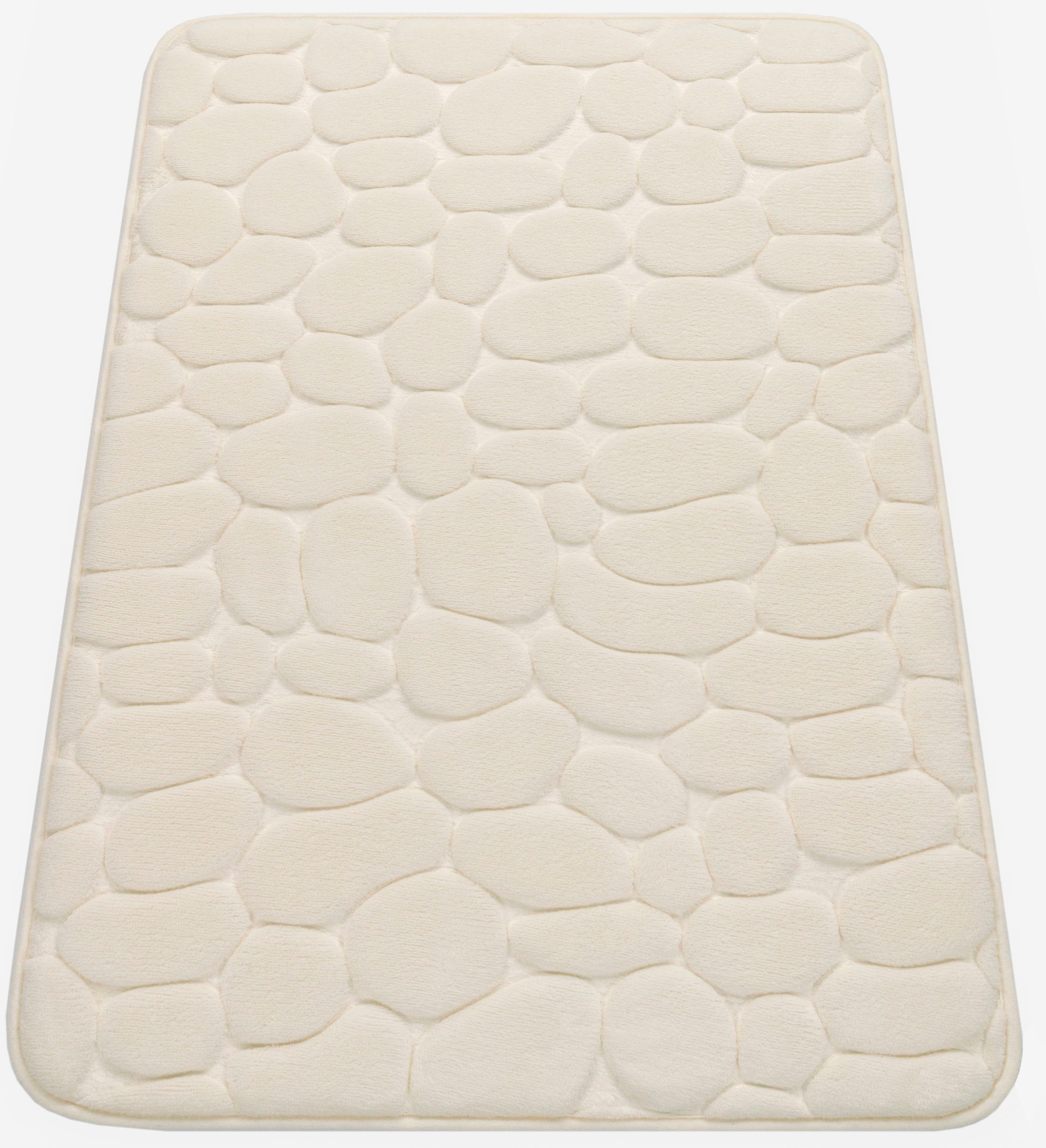 Paco Home Badematte »Corby 256«, Höhe 13 mm, fussbodenheizungsgeeignet, Badteppich, Uni Farben, Motiv Steine, Hoch-Tief Effekt