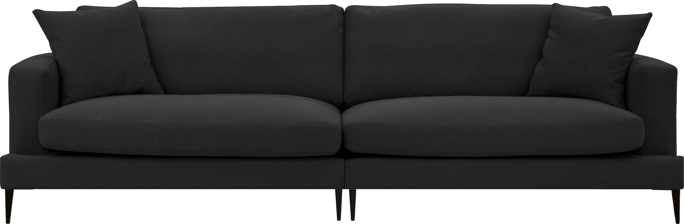 Leonique Big-Sofa »Cozy elegantes Designsofa, Masse B/T/H: 252/97/80 cm«, mit losen Kissen und Metallbeinen