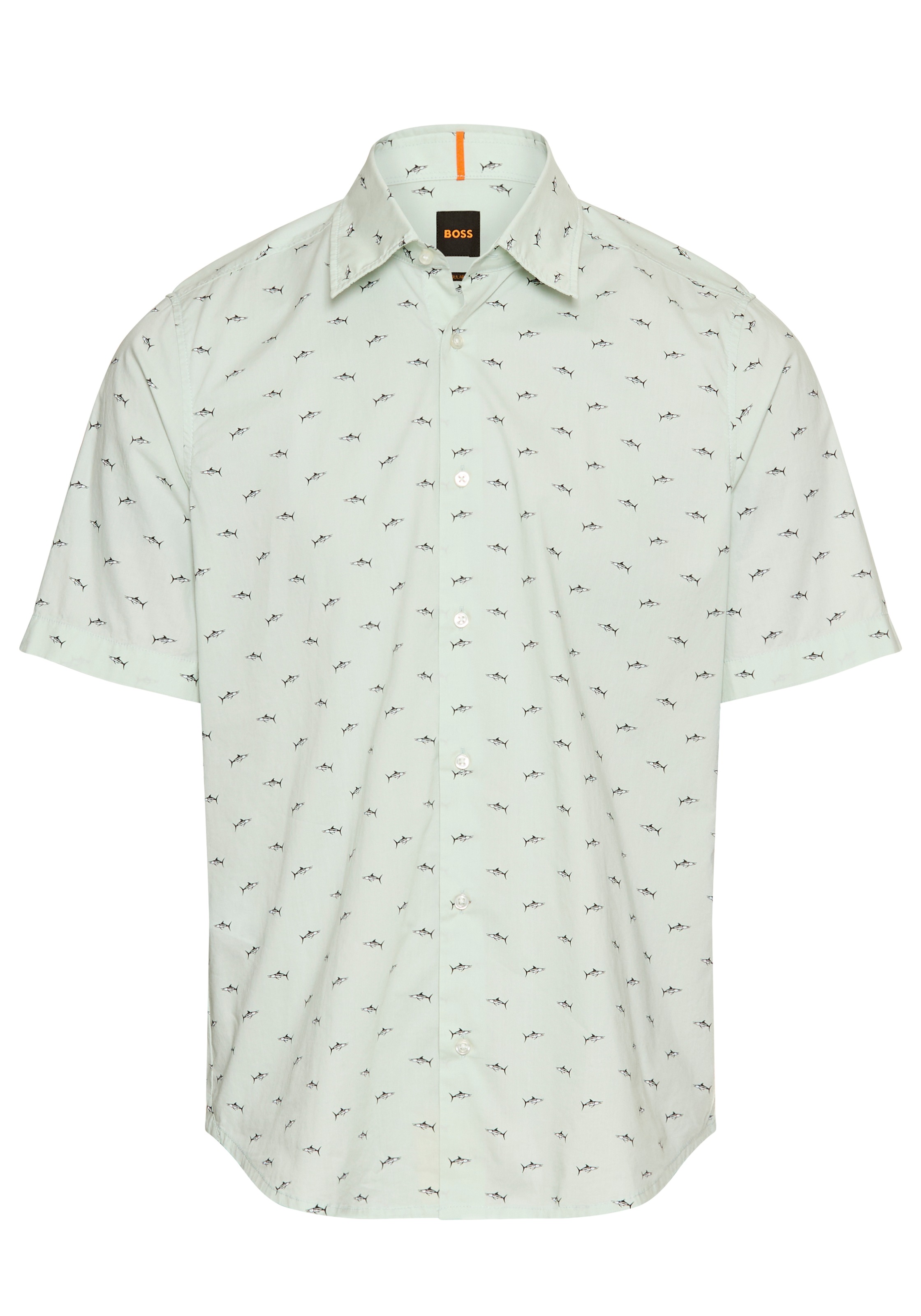 BOSS ORANGE Kurzarmhemd »Rash« mit durchgehenden Logoprint