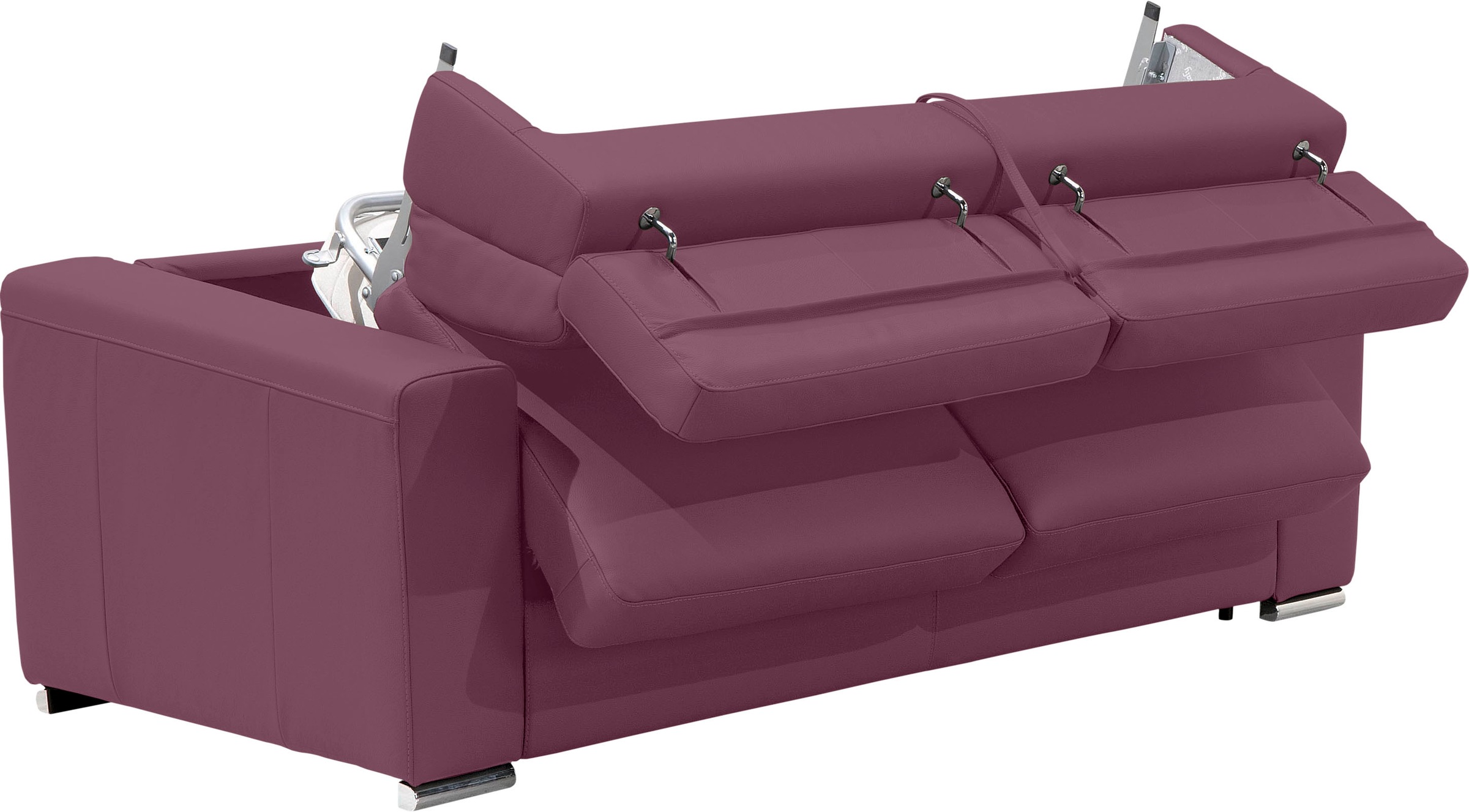 Egoitaliano Schlafsofa »Cabiria, Design und super Sitz- und Liegekomfort«, Sofa inkl. Schlaffunktion, Kopfteile verstellbar, mit Metallfüssen