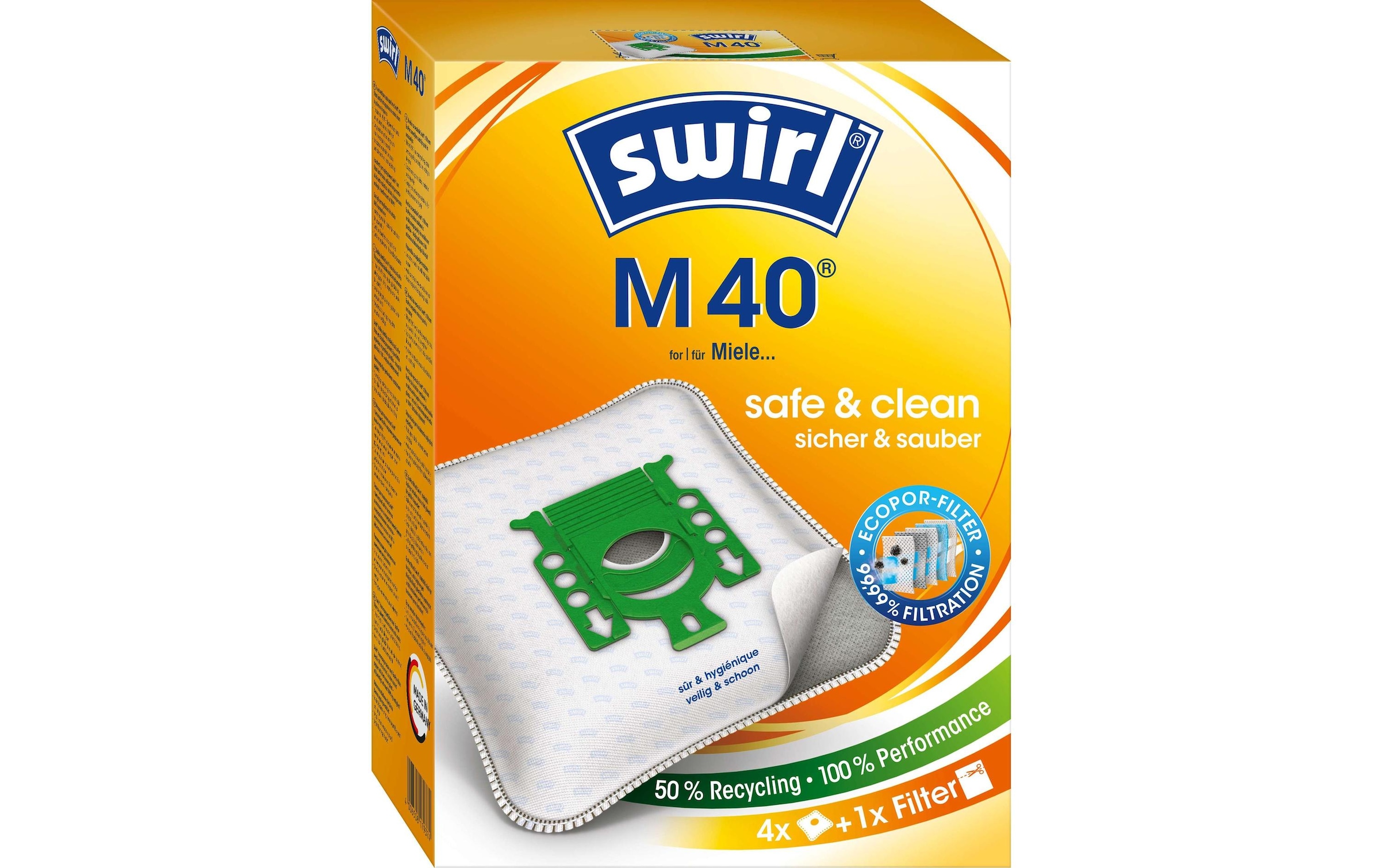 Swirl Staubsaugerbeutel »M 40 4 Stück«, (4 St.)