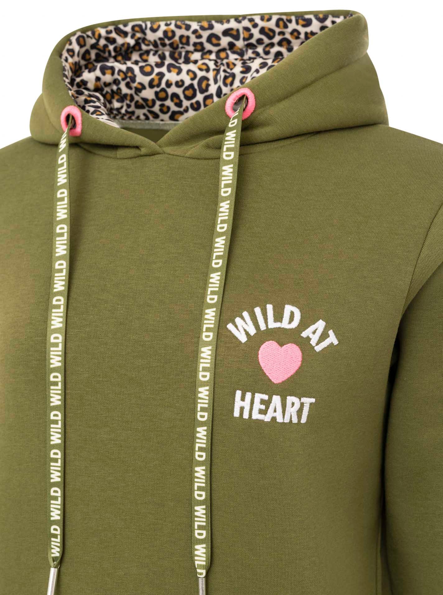 Zwillingsherz Hoodie »"Wild at heart"«, mit Leo Kapuze und Stickerei