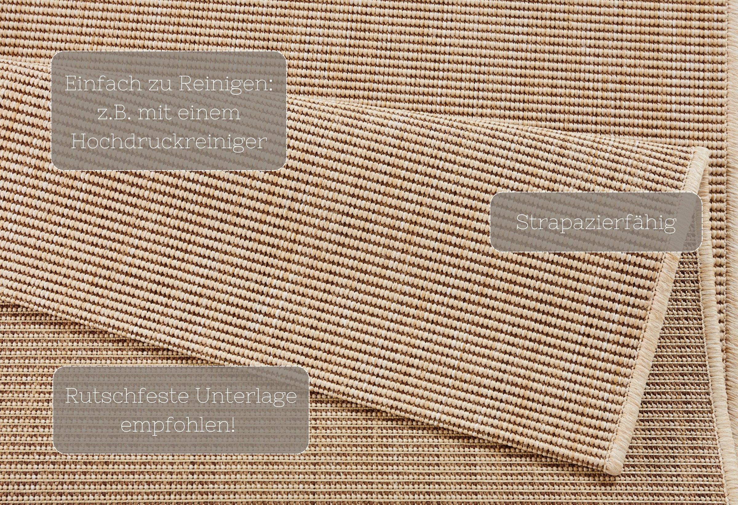 HANSE Home Teppich »Match«, rechteckig, 8 mm Höhe, In-& Outdoor, Kurzflor, Läufer, Modern, Unifarben, Wohnzimmer, Balkon