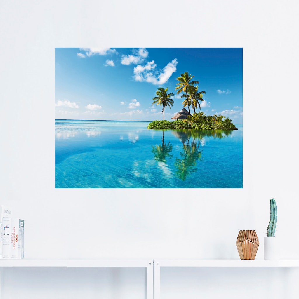 Artland Wandbild »Tropisches Paradies - Insel Palmen Meer«, Amerika, (1 St.)
