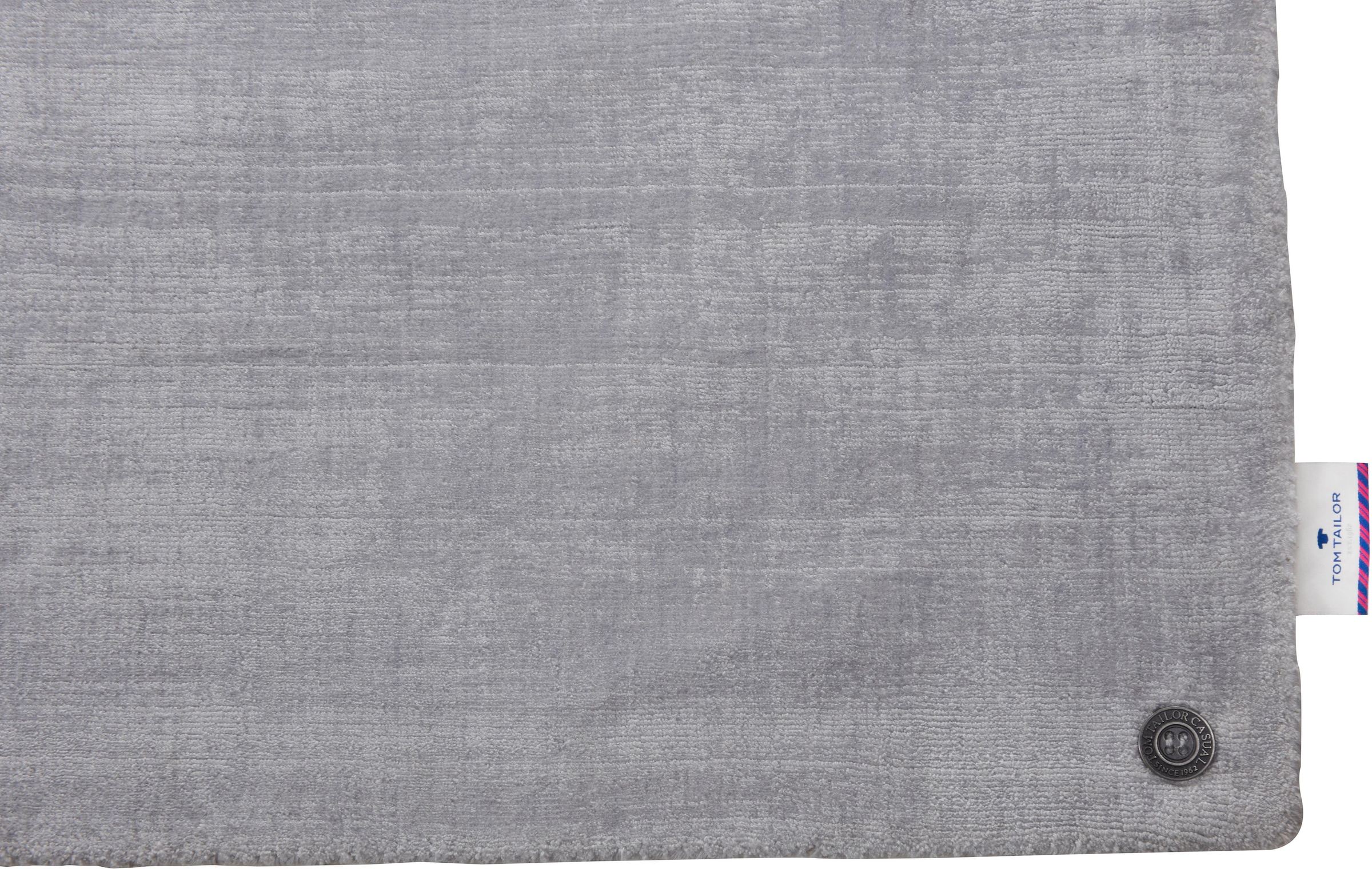 TOM TAILOR HOME Teppich »Shine uni«, rechteckig, 8 mm Höhe, Handweb Teppich, 100% Viskose, handgewebt, mit elegantem Schimmer