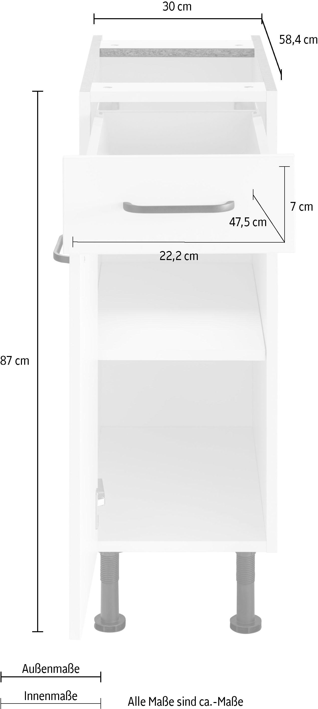 OPTIFIT Unterschrank »Elga«, mit cm online 30 Jelmoli-Versand Füsse, shoppen | Soft-Close-Funktion, höhenverstellbaren Breite