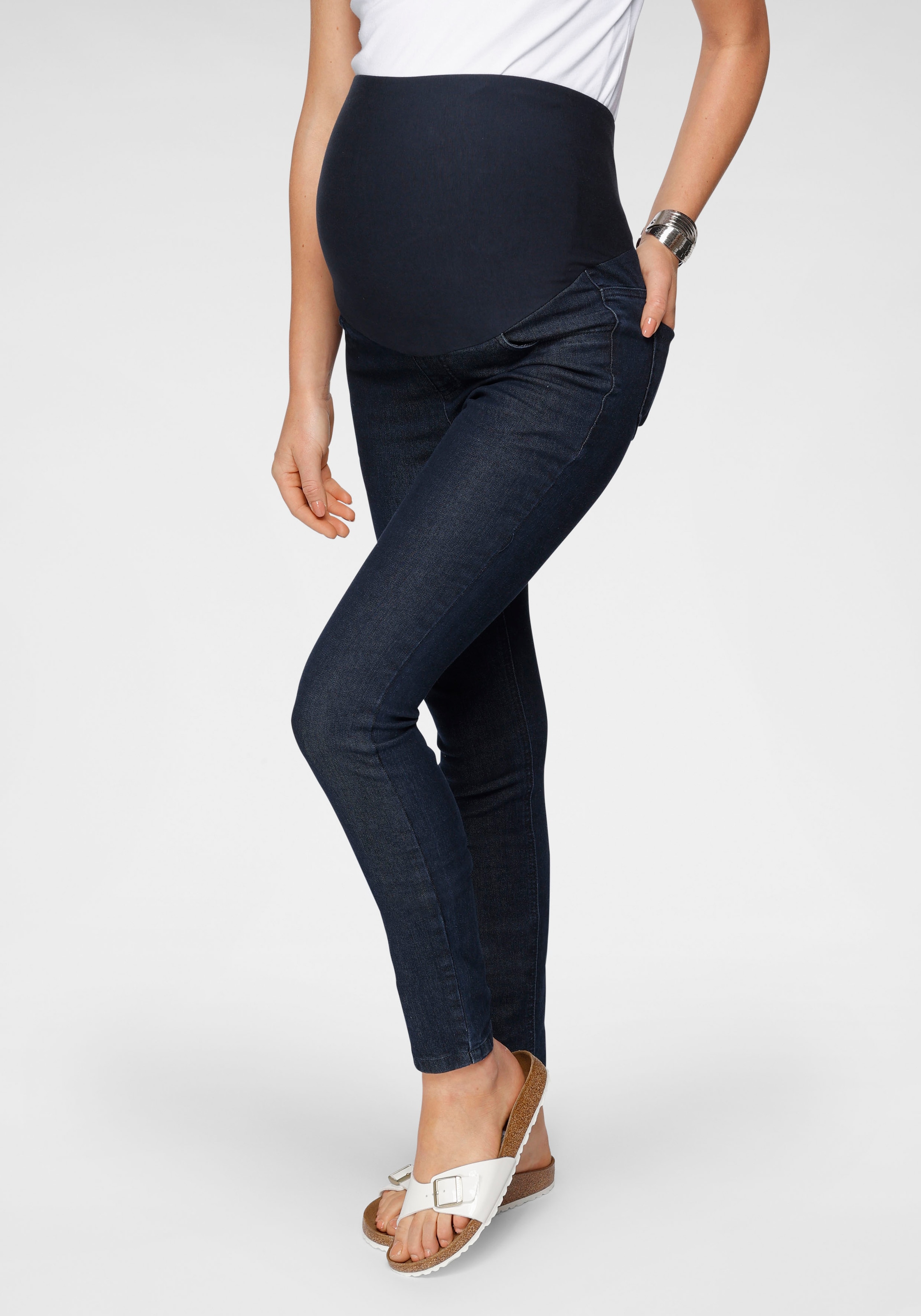 Umstandsjeans », Jeans für Schwangerschaft und Stillzeit«, in modischer Waschung
