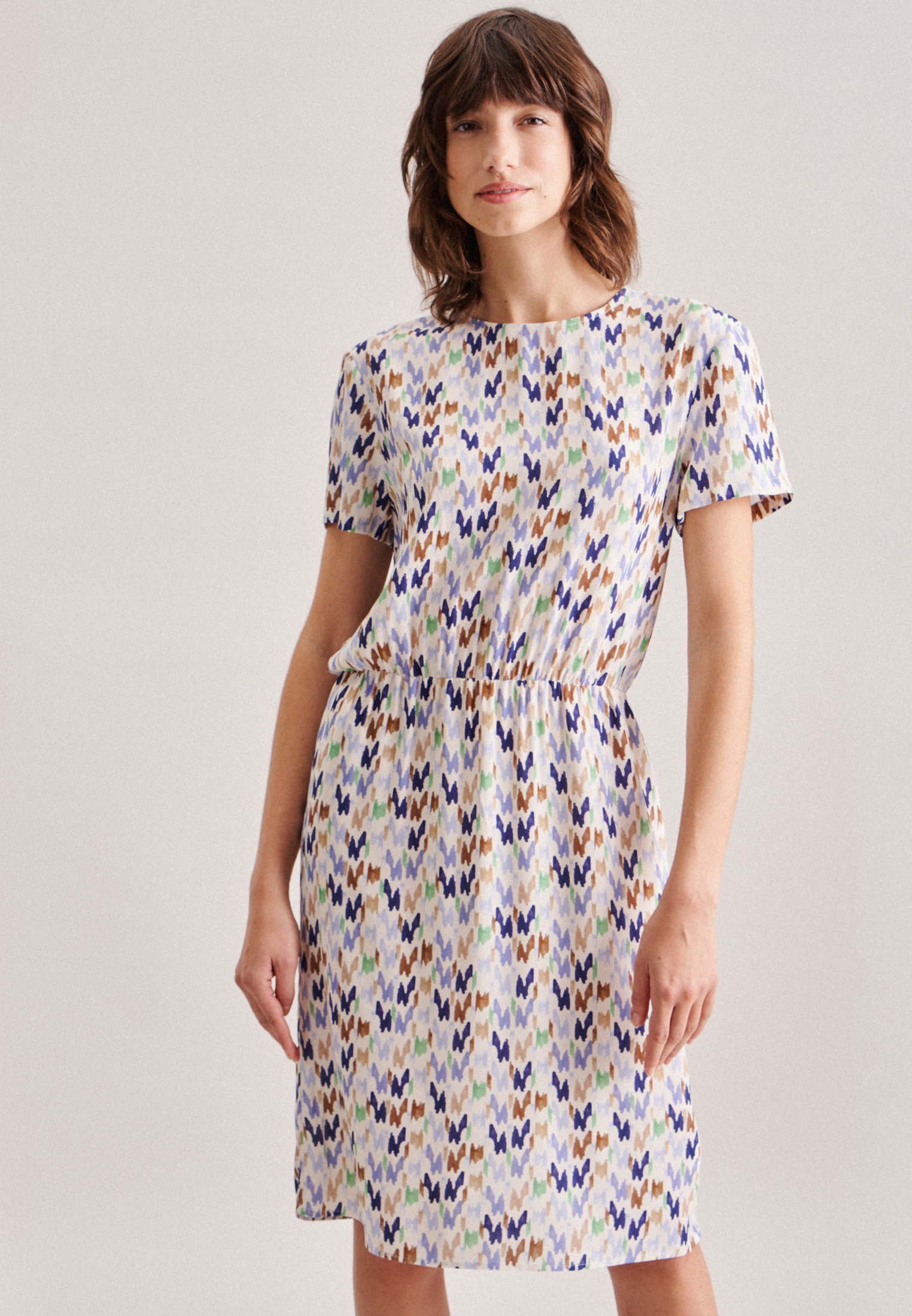 seidensticker Sommerkleid »Schwarze Rose« 1/2 Rundhals Druck