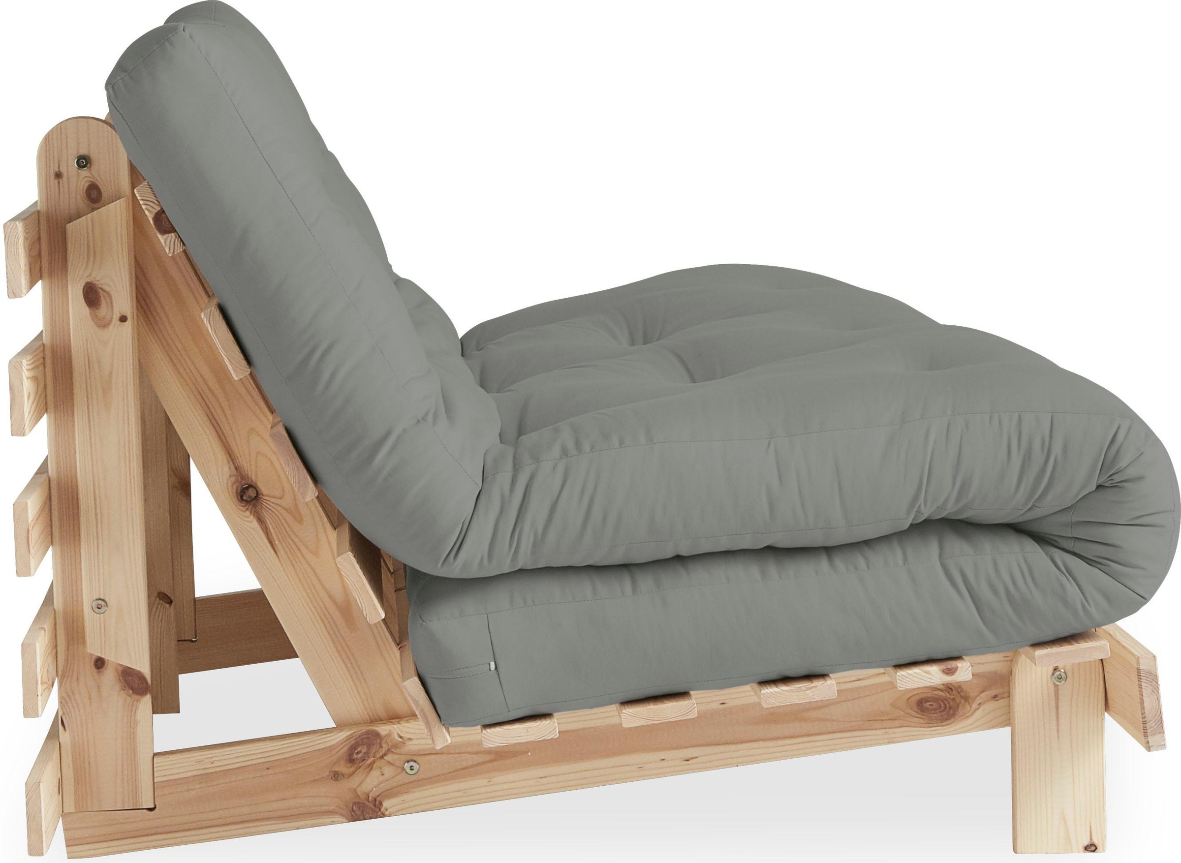 Karup Design Daybett »Daybett Roots Schlafsofa – Gästebett & Sofa aus FSC®-Kiefer«, Inkl. Futonmatratze, in mehreren Grössen & Farben erhältlich