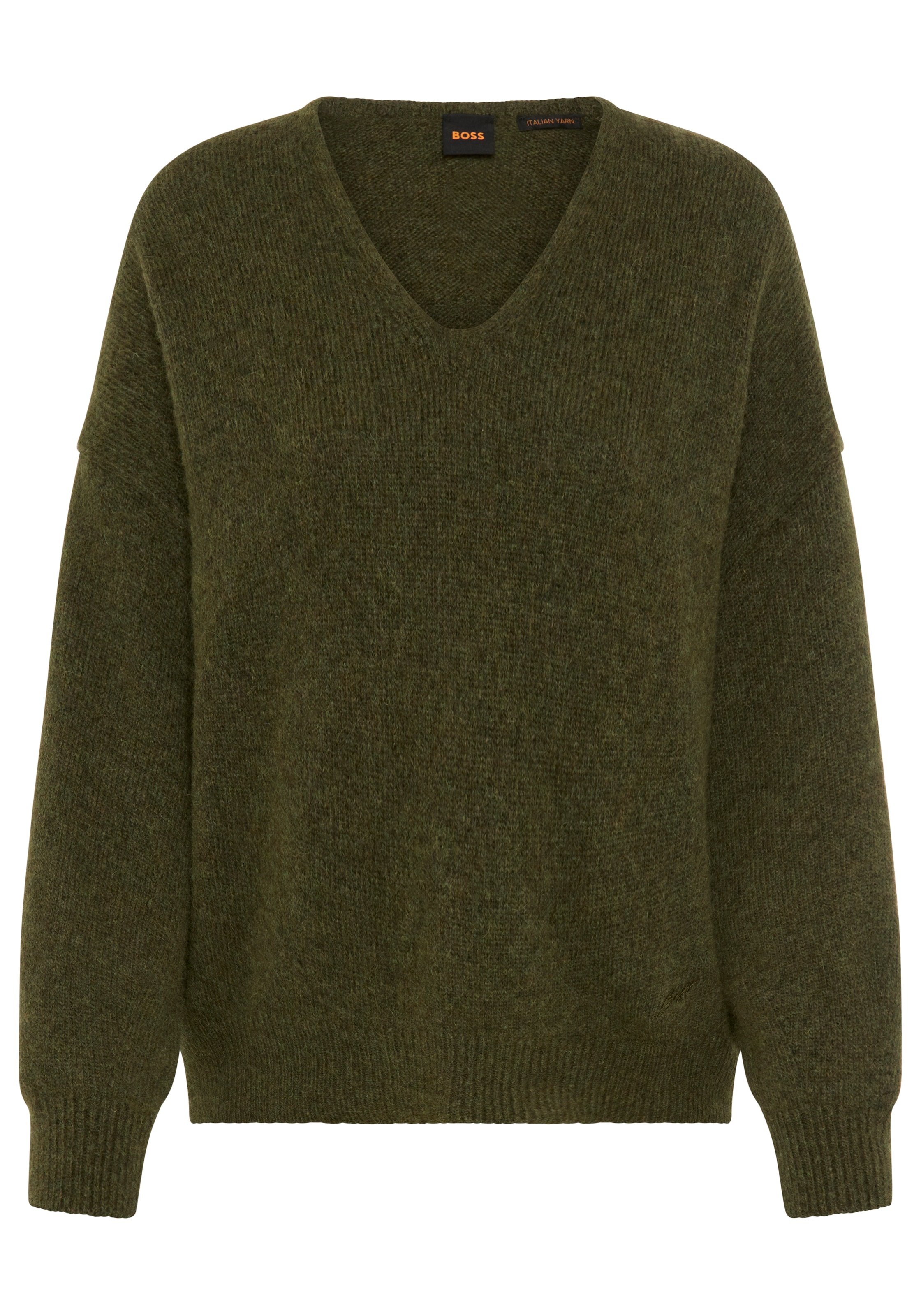 BOSS ORANGE Strickpullover »Fondyssa Premium Damenmode« im Relaxed Fit, V-Ausschnitt