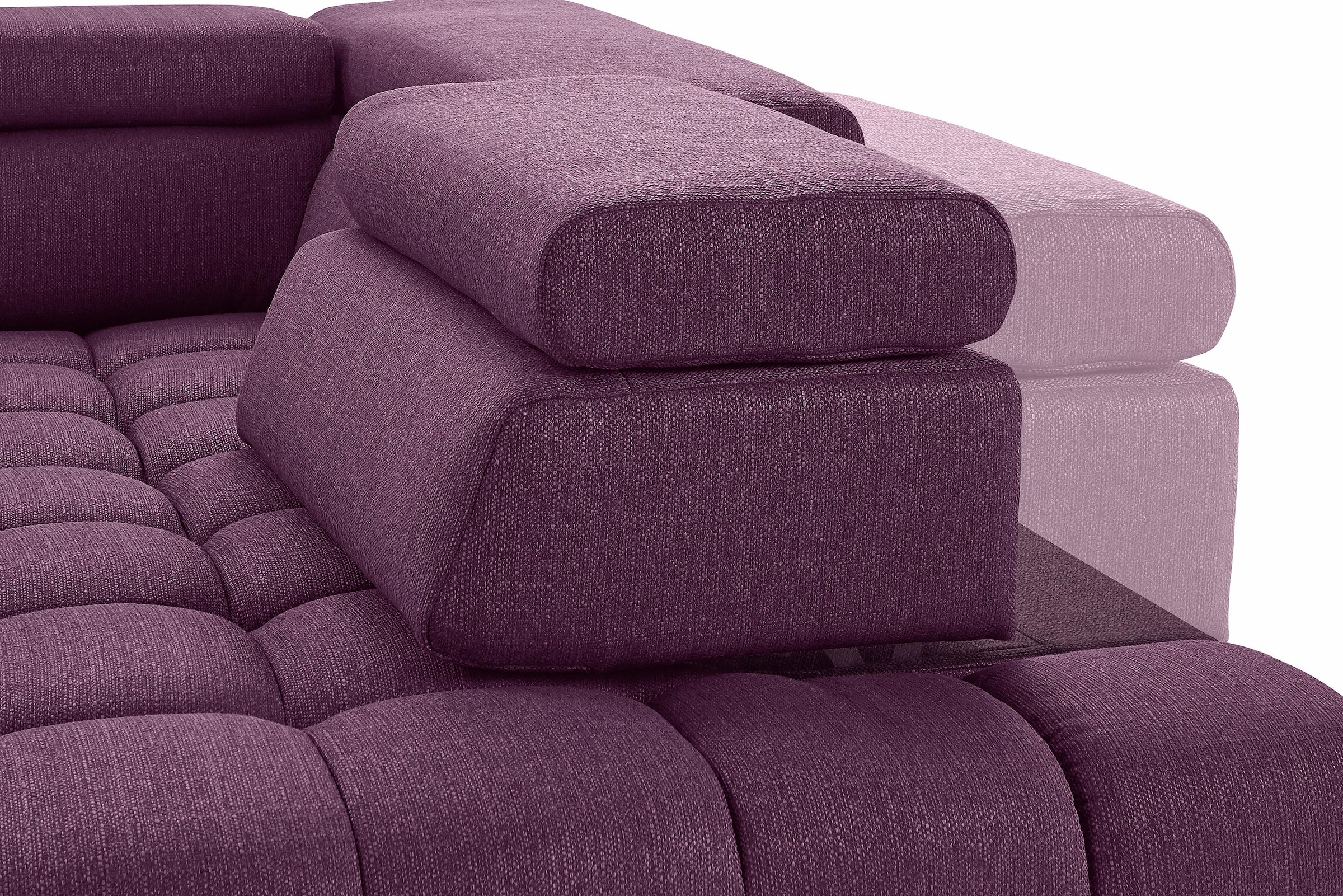 exxpo - sofa fashion Ecksofa Elias, L-Form, mit Kopf- bzw. Rückenverstellung, wahlweise mit Bettfunktion