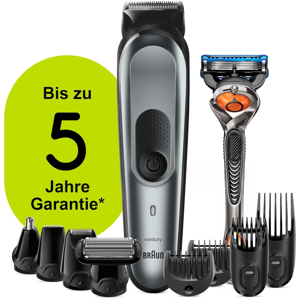 Braun Multifunktionstrimmer »10-in-1 Multi-Grooming-Kit 7 MGK7221«, Herren-Barttrimmer, Bodygrooming-Set und Haarschneider