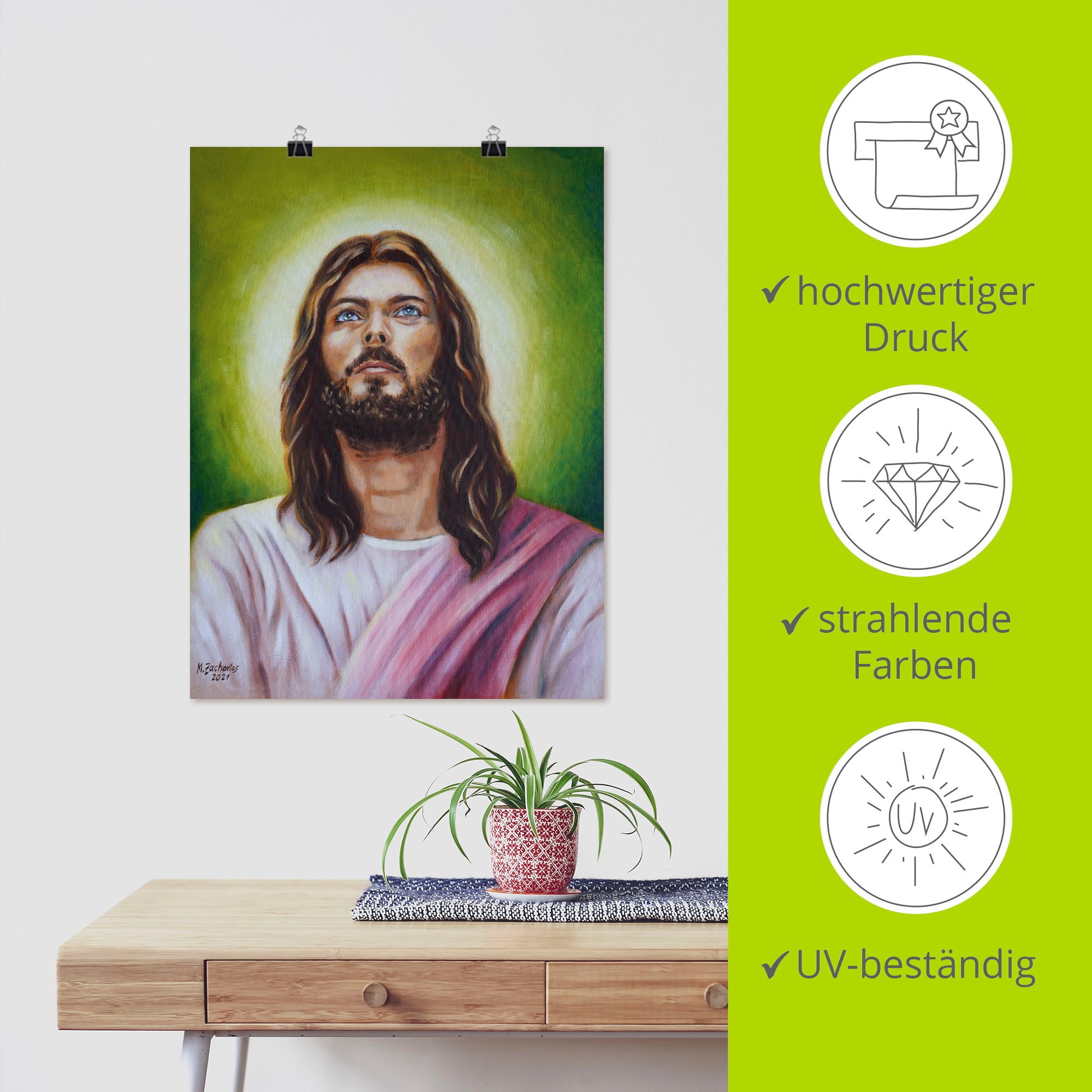 Artland Wandbild »Jesus Christus Porträt«, Christliche Bilder, (1 St.), als Leinwandbild, Poster in verschied. Grössen