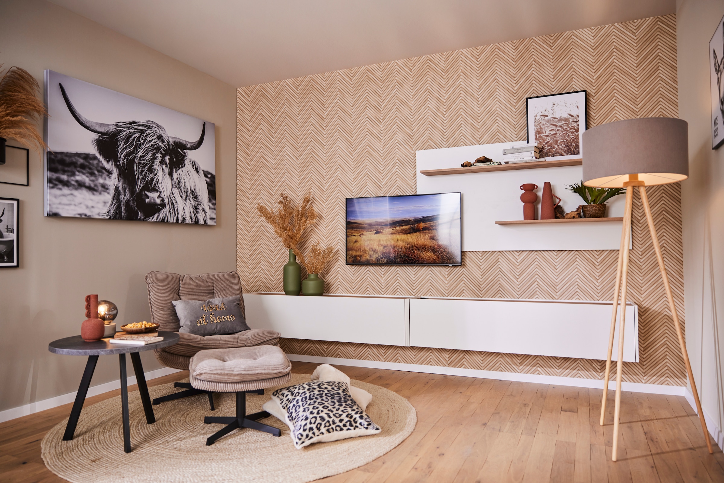 INOSIGN Wohnwand »City/Giron, moderne Anbauwand, Komplettset in vielen Farben verfügbar«, (Set, 3 St.), enthält zwei Hängeschränke & ein Wandpaneel