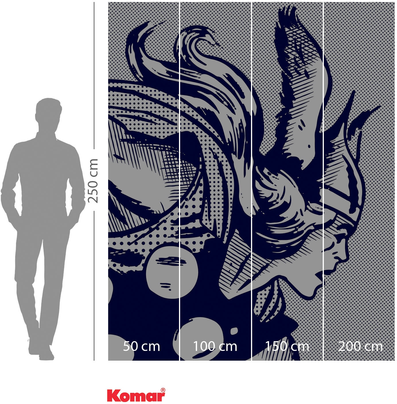 Komar Vliestapete »Digitaldruck Vlies - Legend of Thor - Grösse 200 x 250 cm«, bedruckt, Kinderzimmer