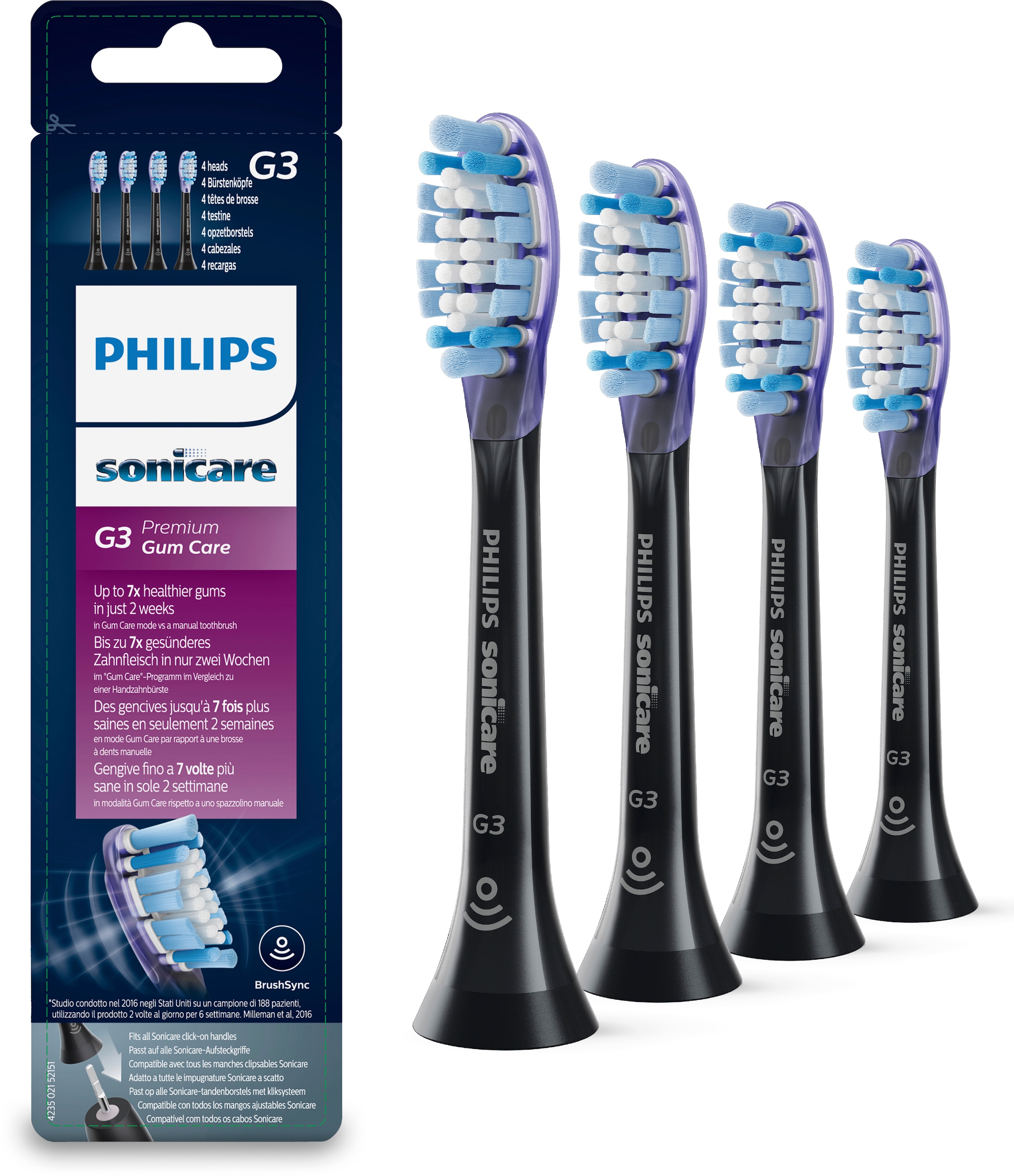 Philips Sonicare Aufsteckbürsten »G3 Premium Gum Care HX9054«, Standardgrösse, mit Bürstenkopferkennung