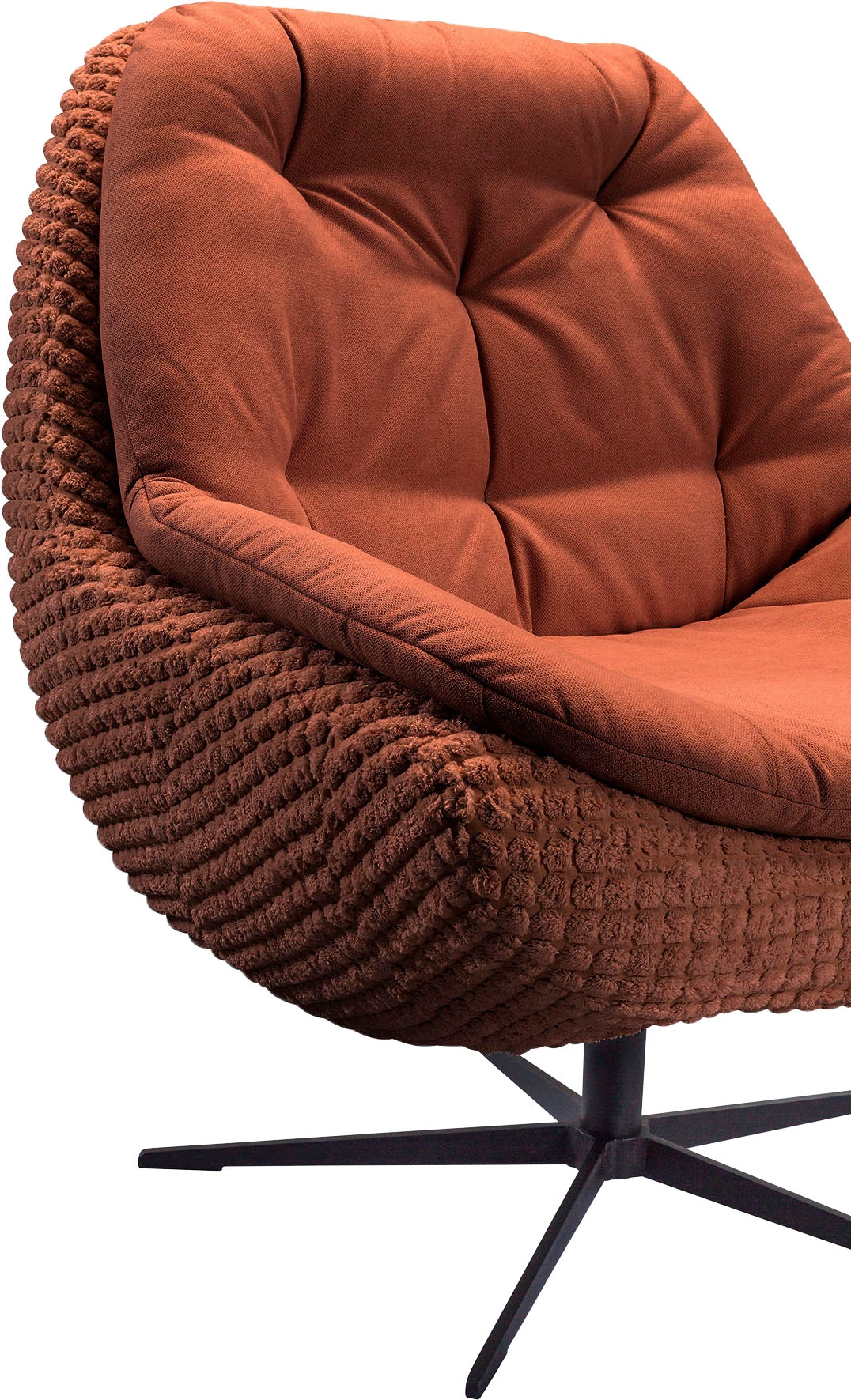 exxpo - sofa fashion Drehsessel, Drehsessel bequem gepolstert mit elegantem Metall-Sternfuss