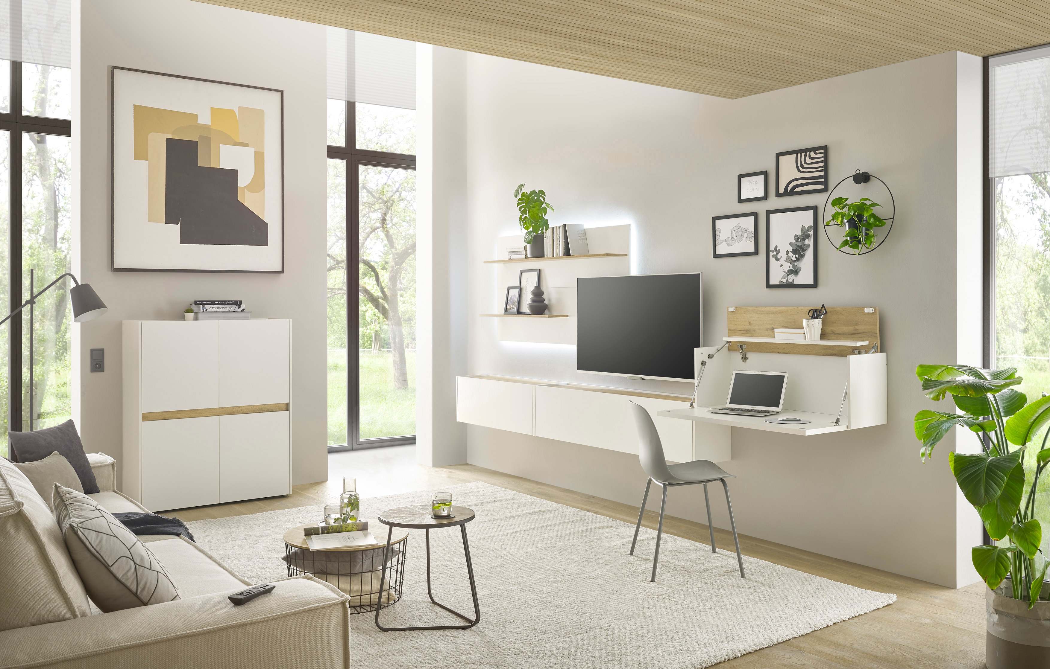 Home affaire Büromöbel-Set "CiTY/GiRON" Set, 5 Stk. tlg. Home Office, Wandsekretär