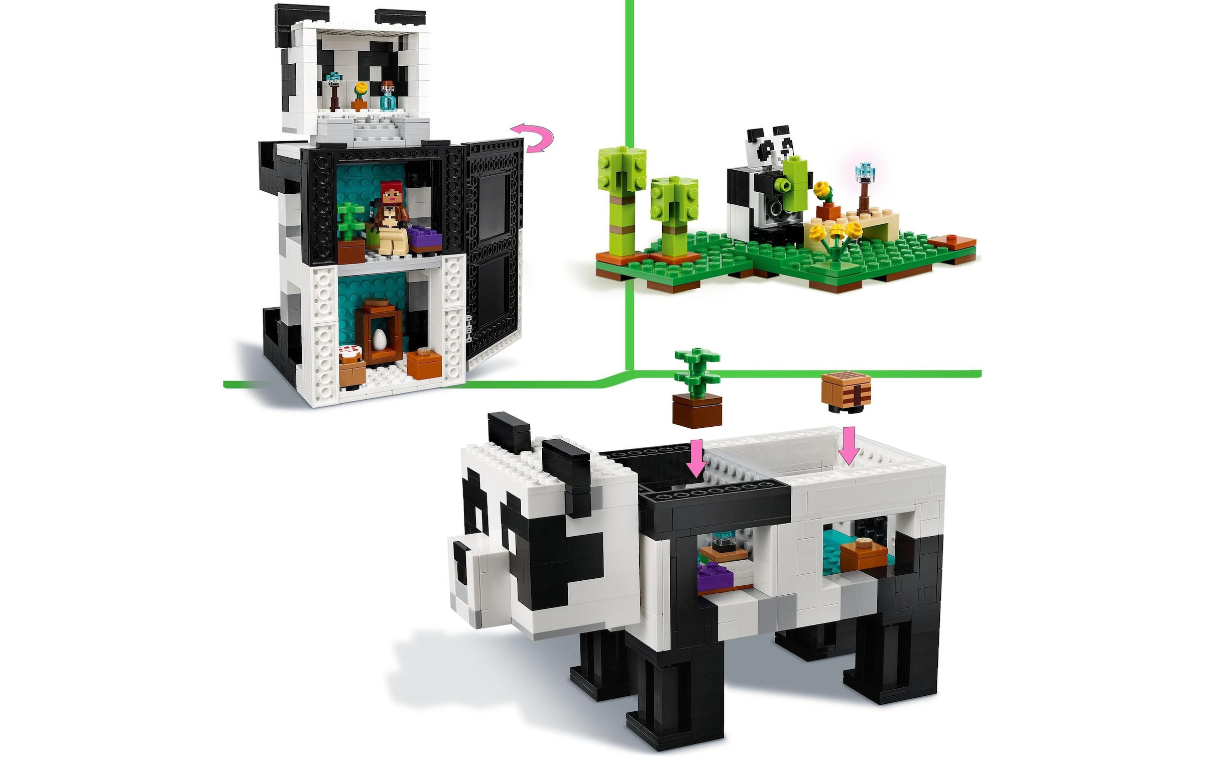 LEGO® Konstruktionsspielsteine »Das Pandahaus«, (553 St.)