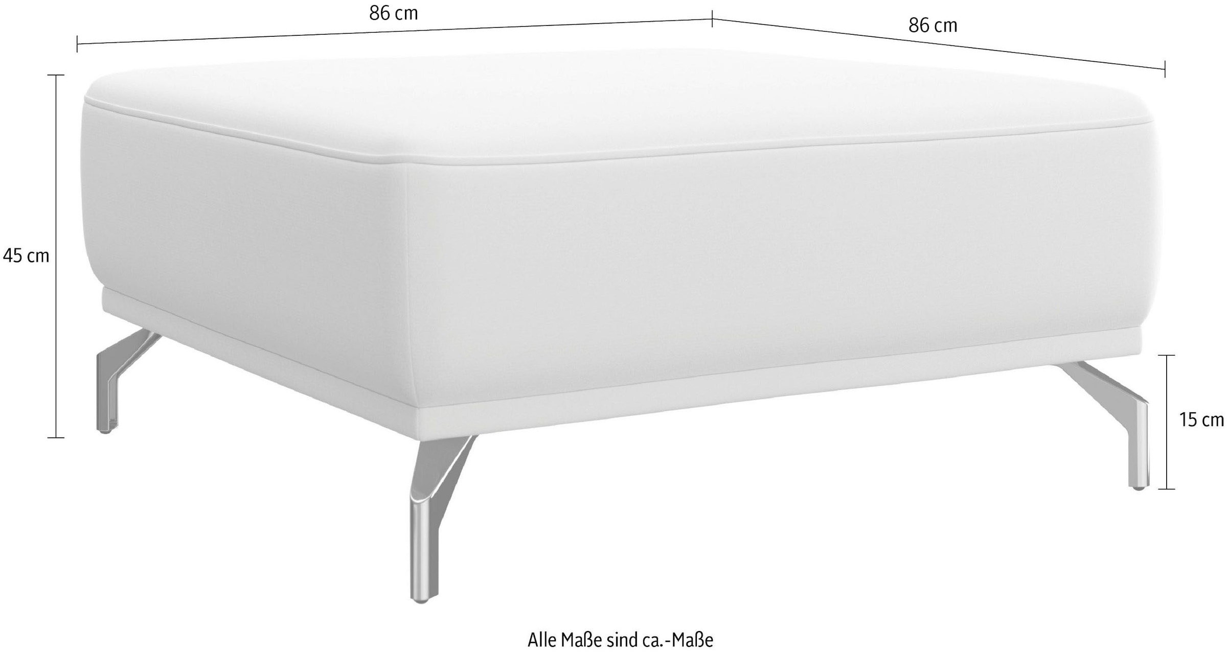 sit&more Hocker »Bailando«, mit Federkern und satinierten Nickelfüssen