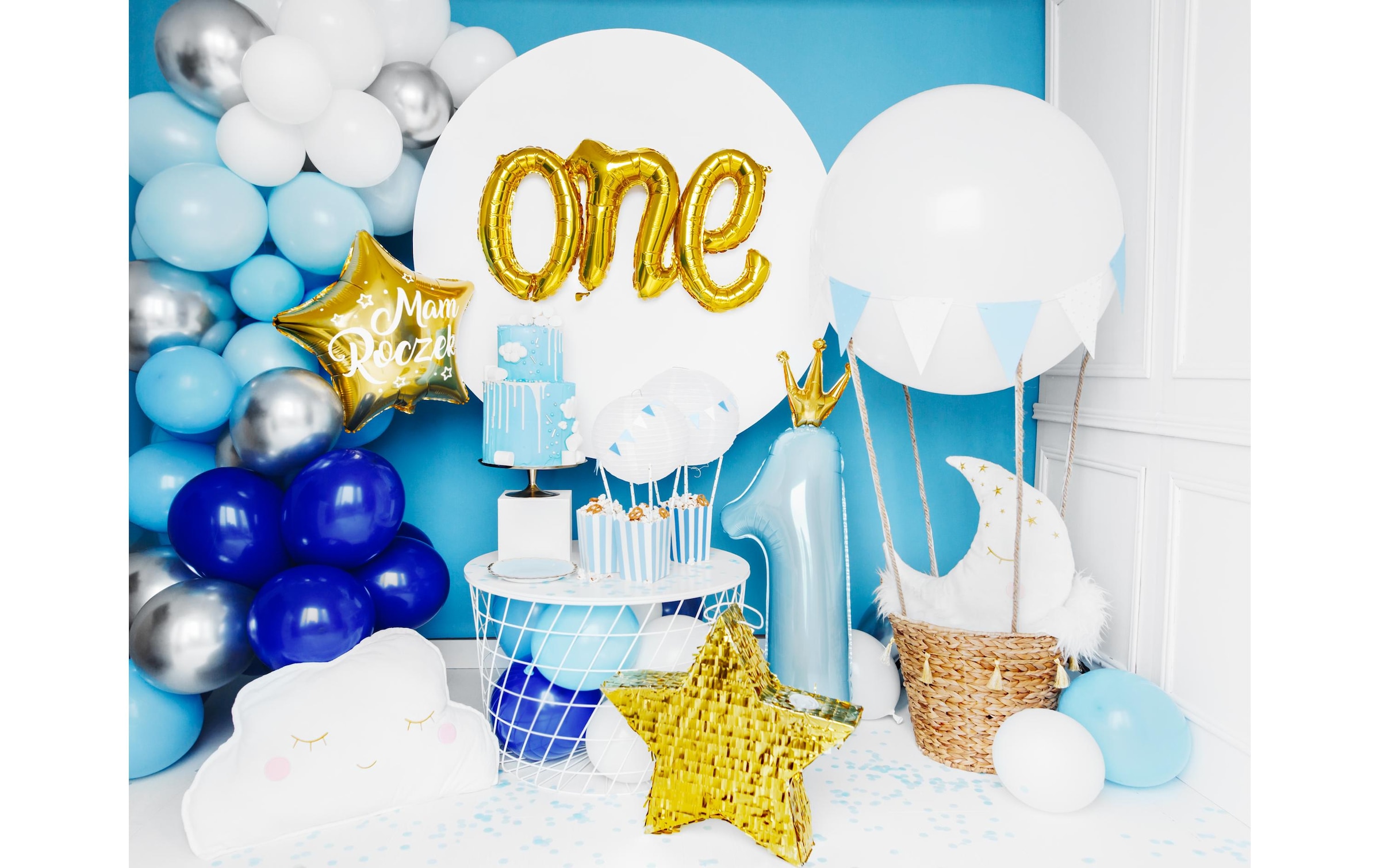 partydeco Girlande »Luftballon Girlande Blau«