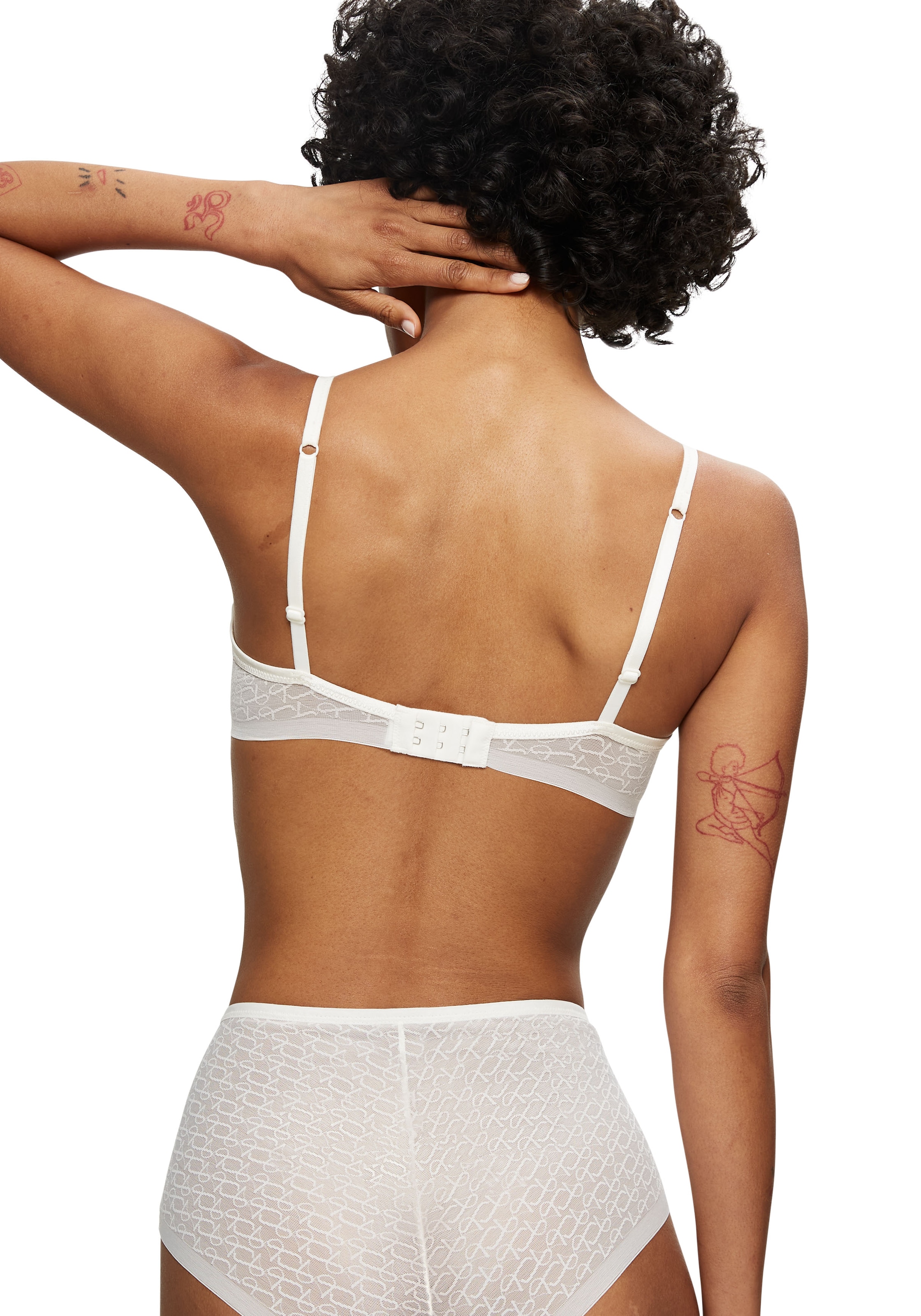 Triumph Halbschalen-BH »Signature Sheer«, Monogramm-Tüll, gepolsterte Cups, Spitzen-Details, weich, Tüll