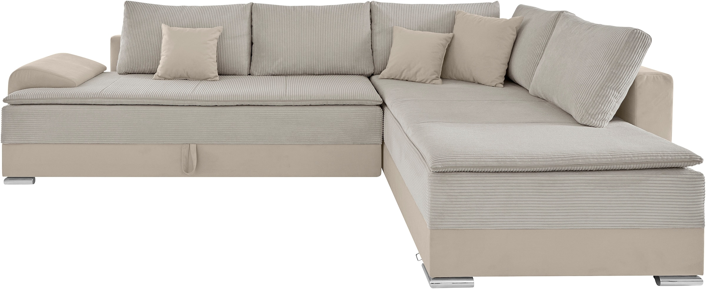 INOSIGN Ecksofa »Boxspringbett Night & Day L-Form mit Dauer-Schlaffunktion mit Armlehne«, mit Boxspring-Bettfunktion 180x200 cm und Bettkasten, Dauerschläfer!