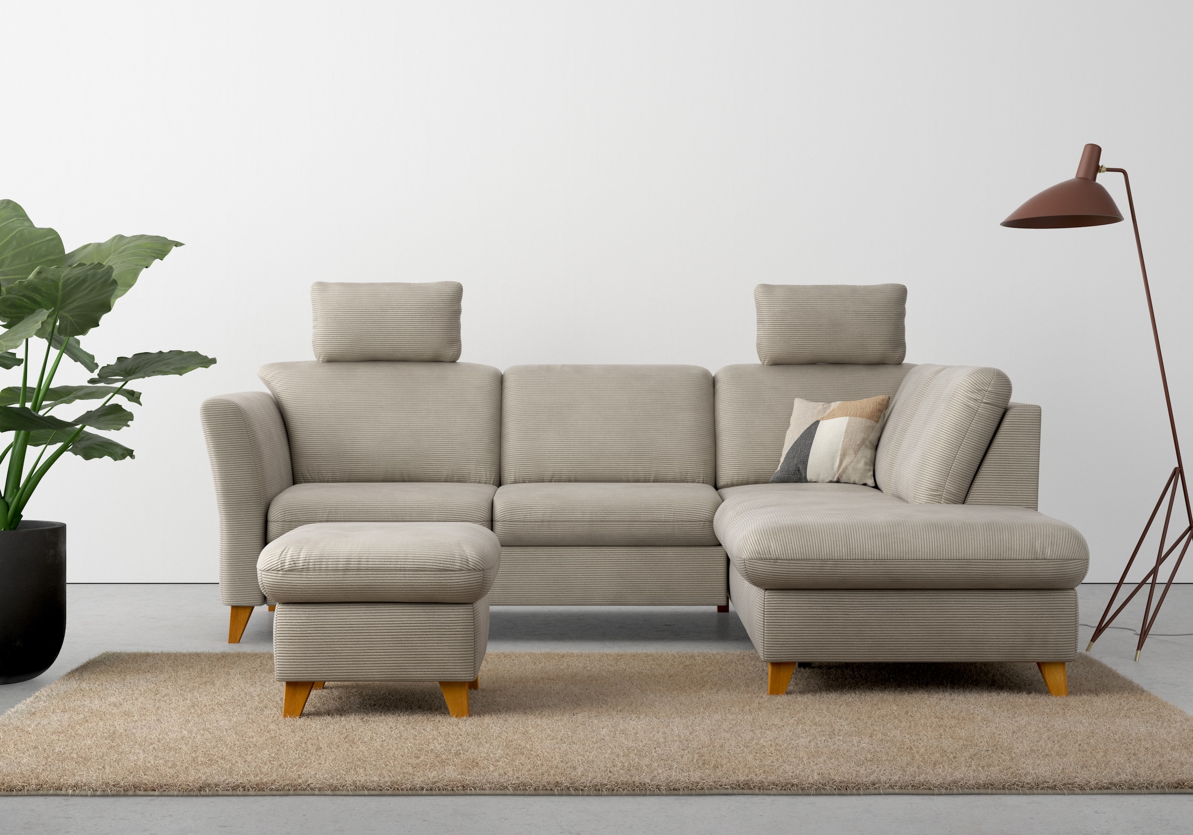 Home affaire Ecksofa "Trelleborg L-Form" wahlweise mit Bettfunktion und Bettkasten, inkl. Federkern-Polsterung