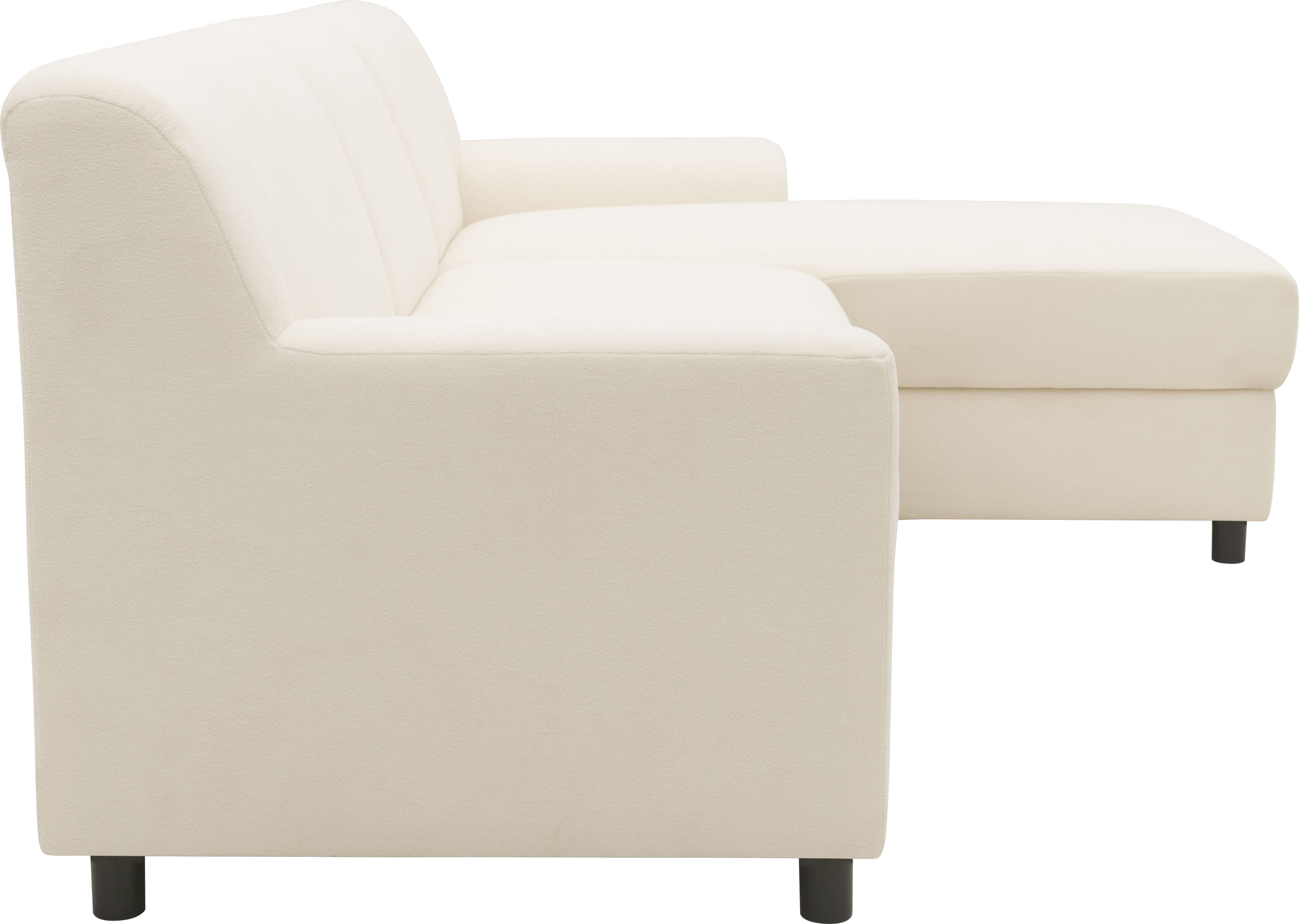 DOMO collection Ecksofa »Turah 2, L-Form, in Cord u. wasserabweisender Microfaser, Federkern«, B/T/H: 241/146/79 cm, incl. Zierkissen, wahlweise mit Bettfunktion