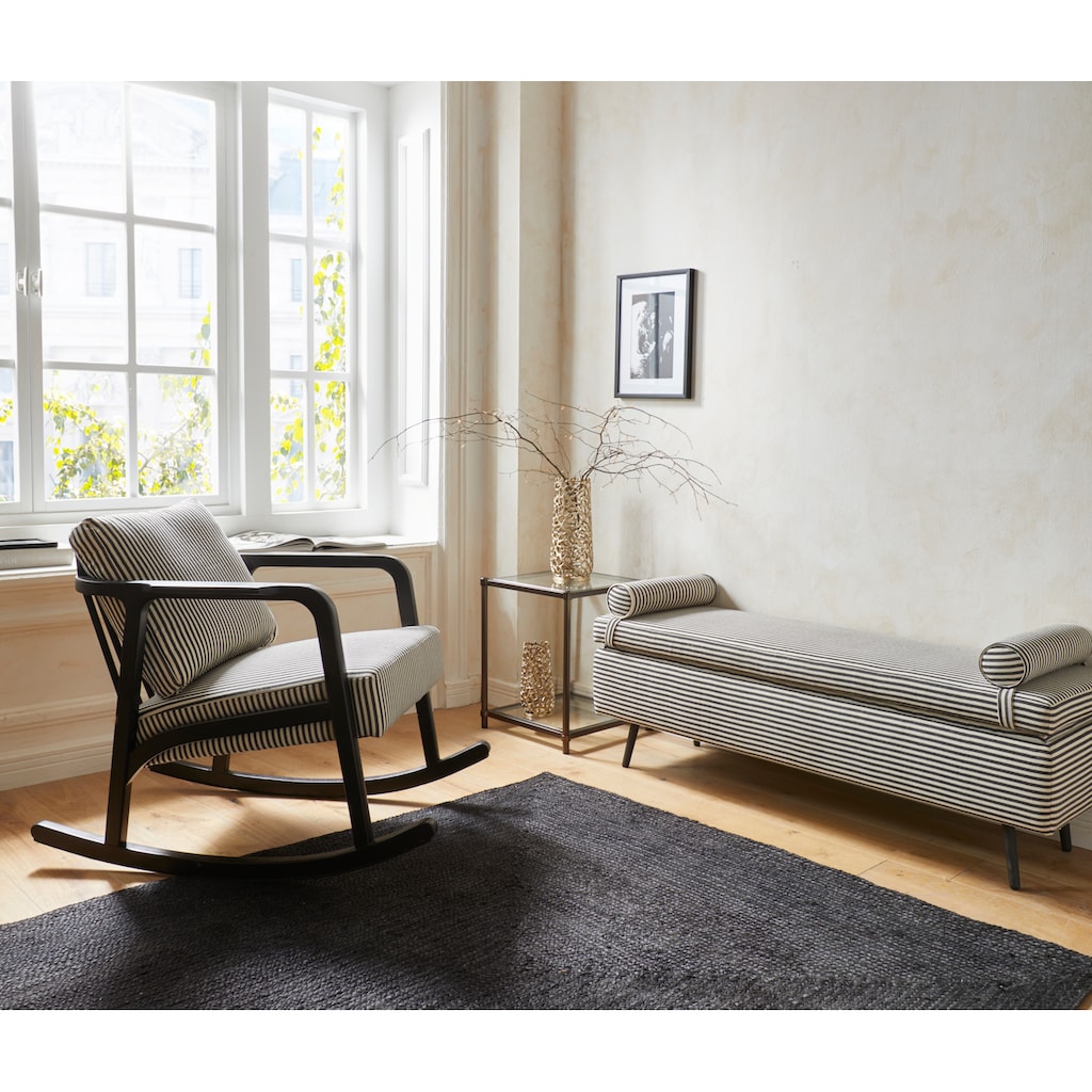 Guido Maria Kretschmer Home&Living Schaukelstuhl »Mette«, Webstoff, Stuhlbeine aus Eschenholz, in zwei Bezugsqualitäten, Sitzhöhe 52 cm