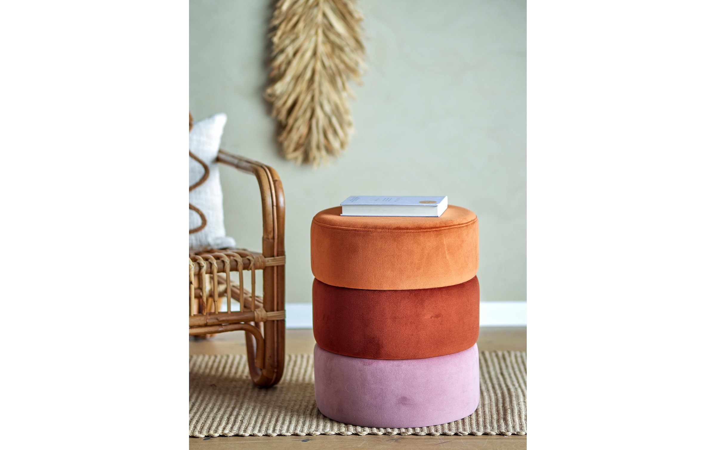 Bloomingville Pouf »Bilbao 37 cm x 45 cm, Orange«