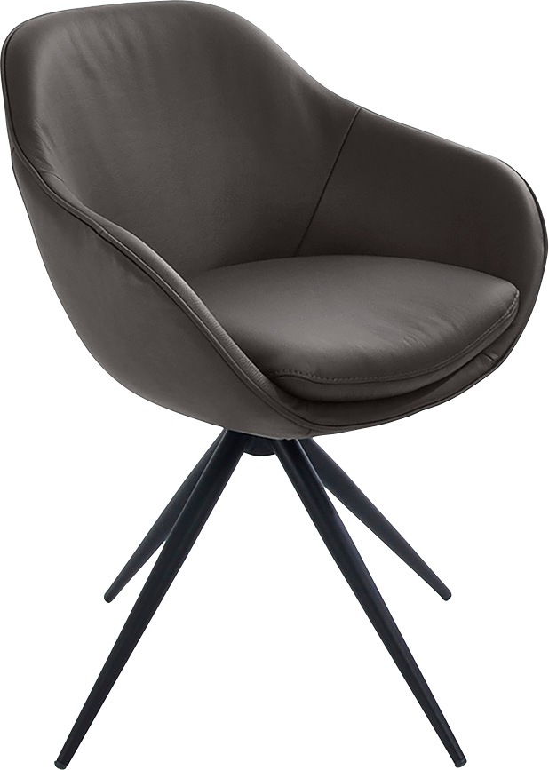 K+W Komfort & Wohnen Drehstuhl "ZOOM" () 4-Fuß Drehstuhl mit Gestell aus Metall schwarz Struktur