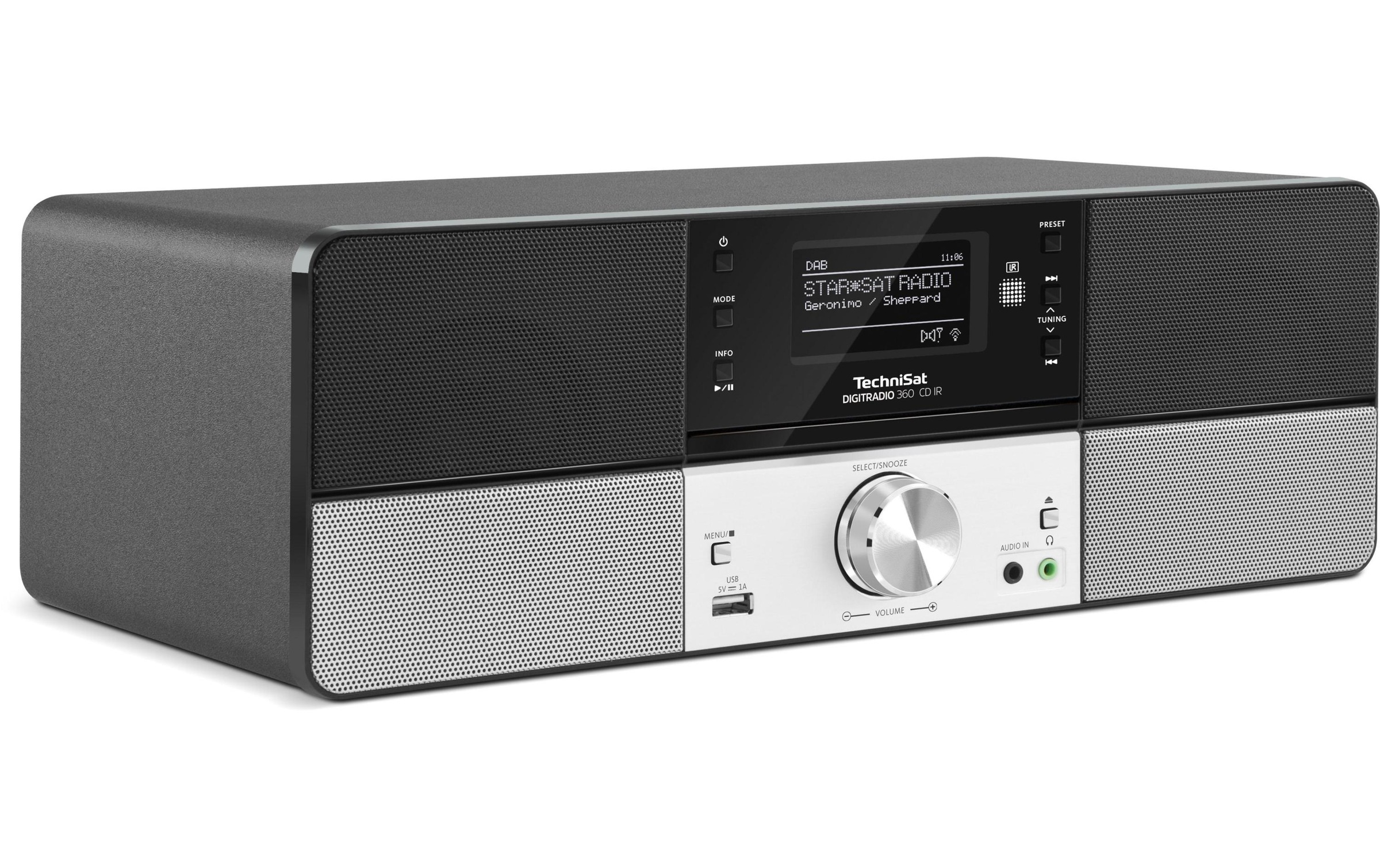 Internet-Radio »360 CD IR Schwarz«, (CD-WLAN Digitalradio (DAB+)-Internetradio-FM-Tuner)