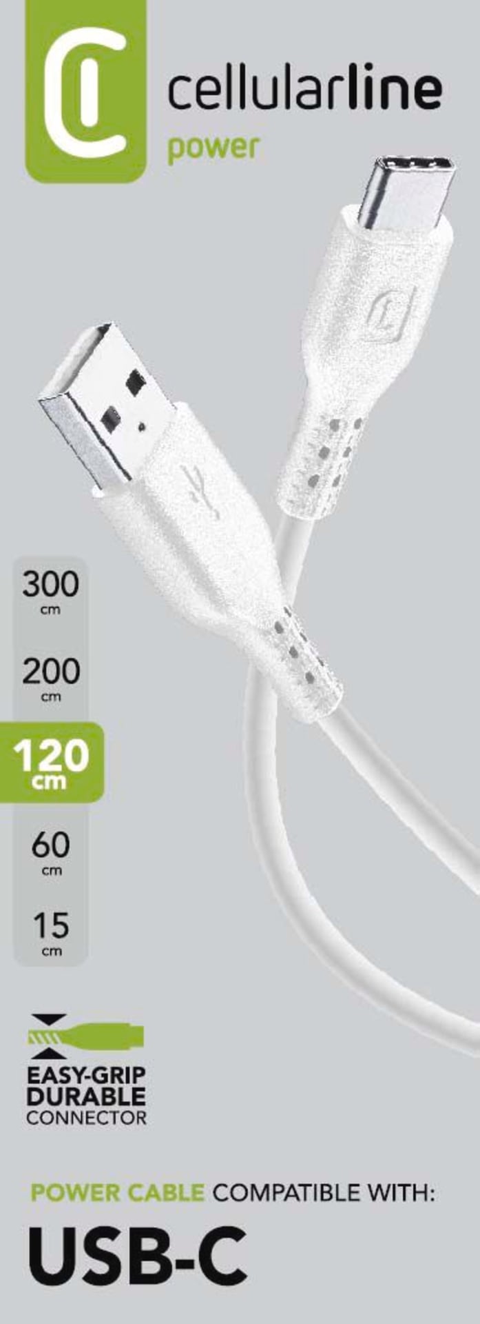Cellularline USB-Kabel »Power Data Cable 1,2 m USB-A / Typ-C«, USB Typ C-USB Typ A, 120 cm