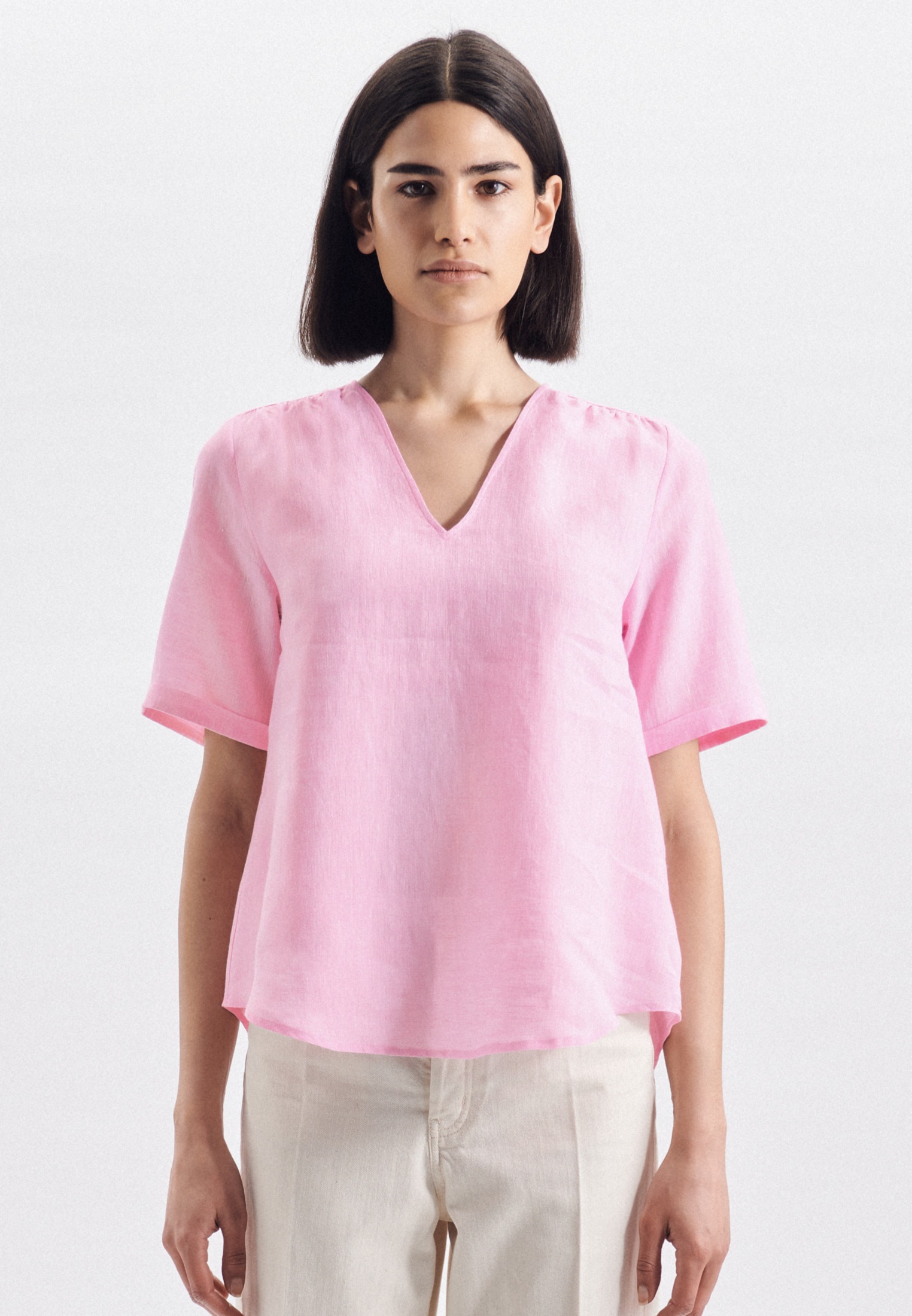 seidensticker Shirtbluse »Schwarze Rose«, Kurzarm V-Neck Garnfärber kaufen