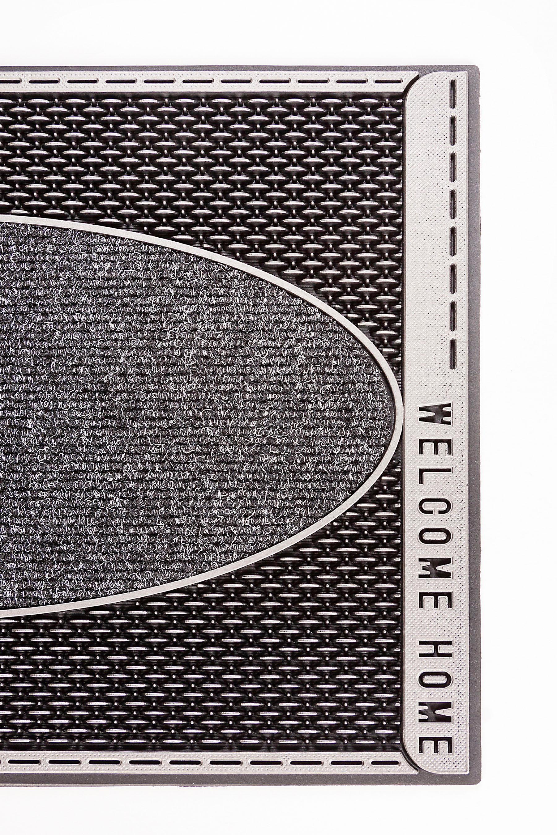 Home2Fashion Fussmatte »DC Clean Welliton, Welcome«, rechteckig, 8 mm Höhe, Schmutzfangmatte, mit Spruch, robust, In- und Outdoor geeignet