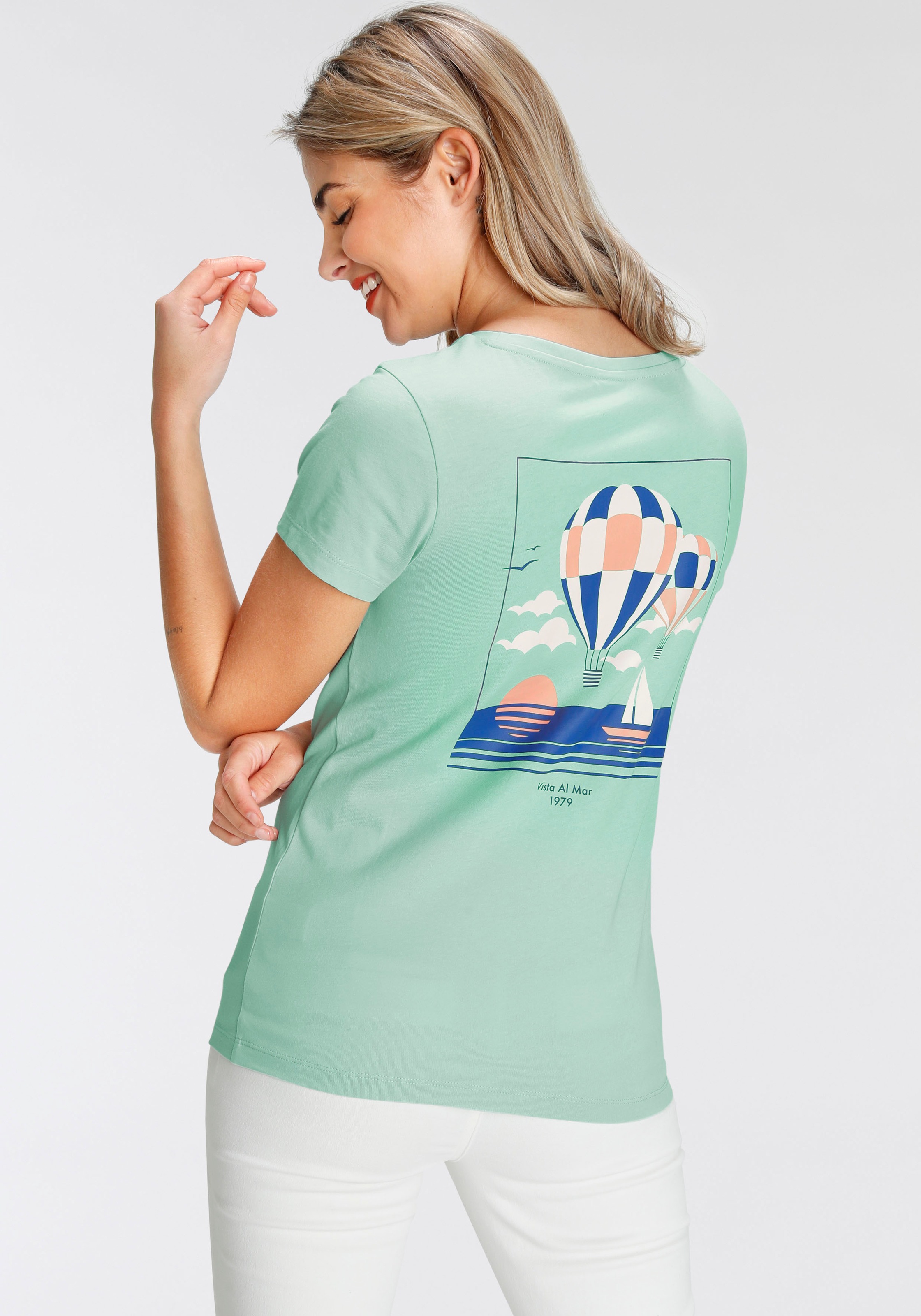 AJC T-Shirt, mit sommerlichen Minimal- hinten Jelmoli-Versand online und shoppen grossem | Druck