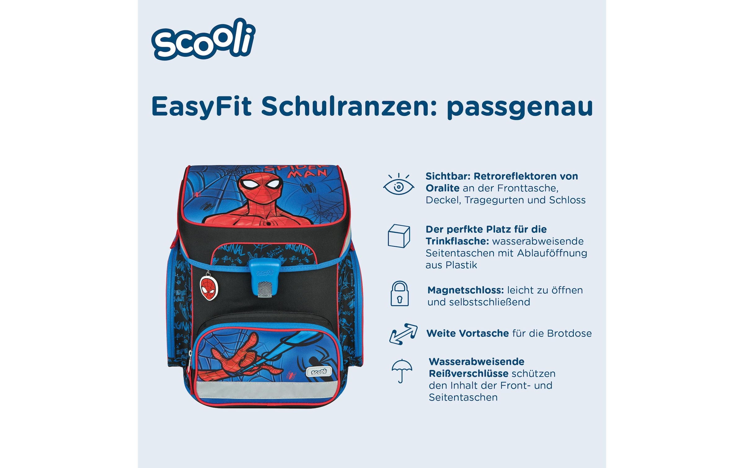 Scooli Schulranzen »5-teilig Spiderman, 18 l«