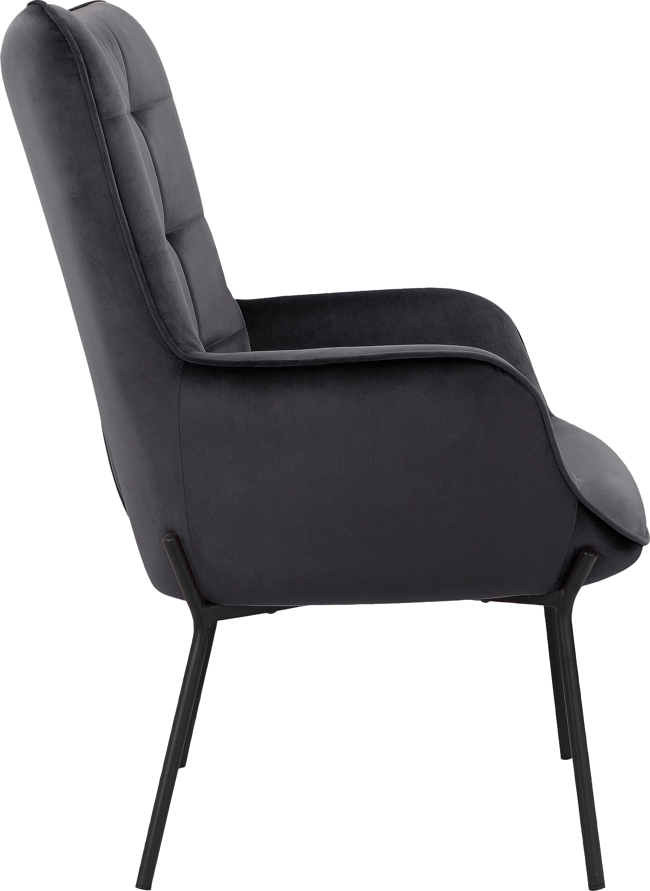 GOODproduct Loungesessel »Luukas, Ohrensessel mit Metallbeinen,«, (1 St.), Stoff recyceltes Polyester, Sitz und Rücken gepolstert, Sitzhöhe 46 cm