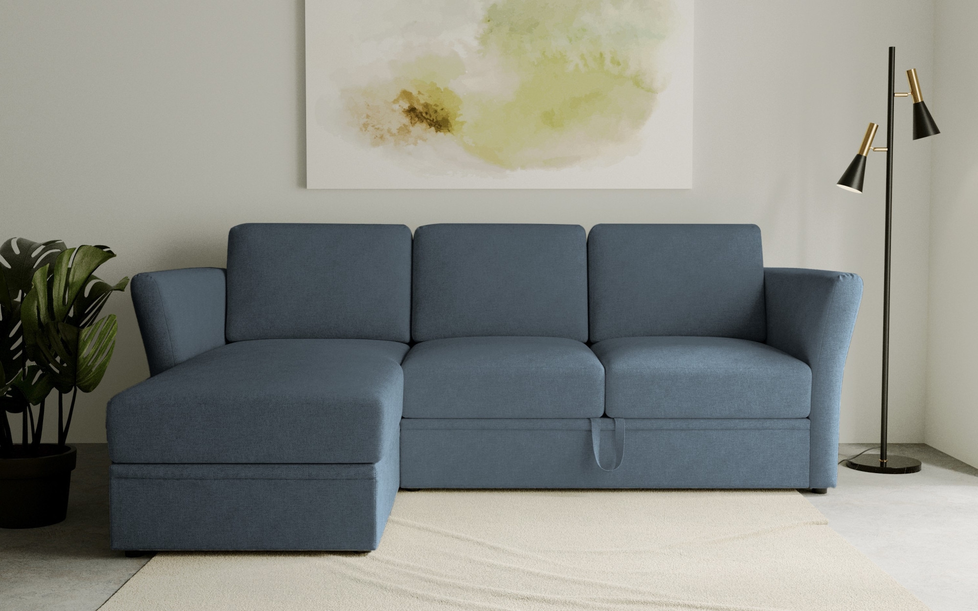 Home affaire Ecksofa "Lavars, L-Form, Schlafsofa" mit Bettfunktion und Stauraum, in zwei verschiedenen Bezugsqualitäten