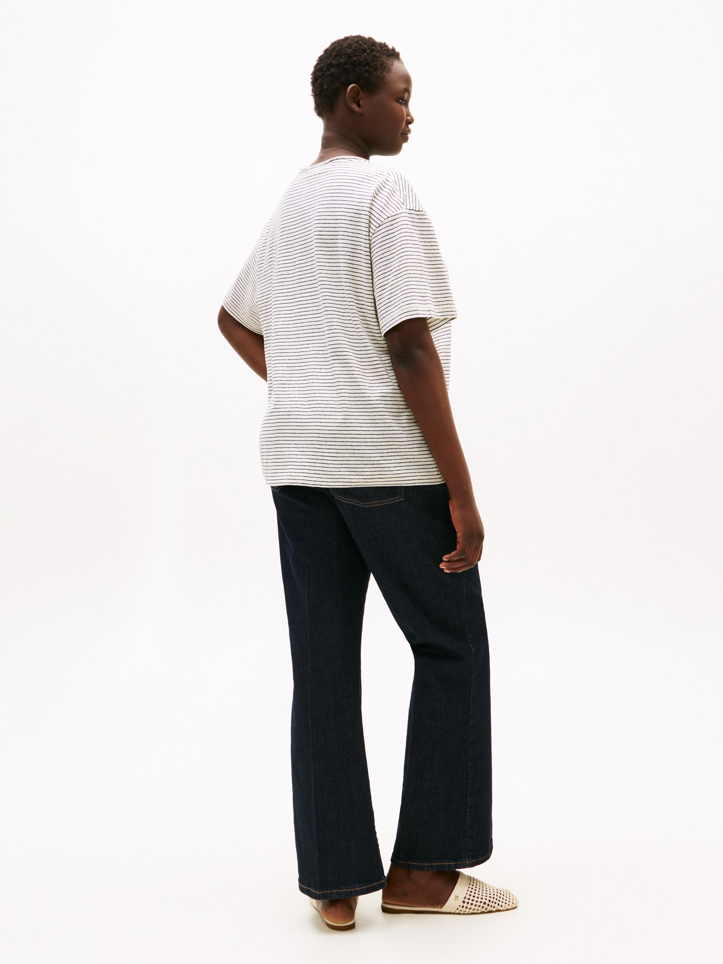 Tommy Hilfiger Curve V-Shirt »CRV MODERN CO LINEN V-NK SS«, in Grossen Grössen