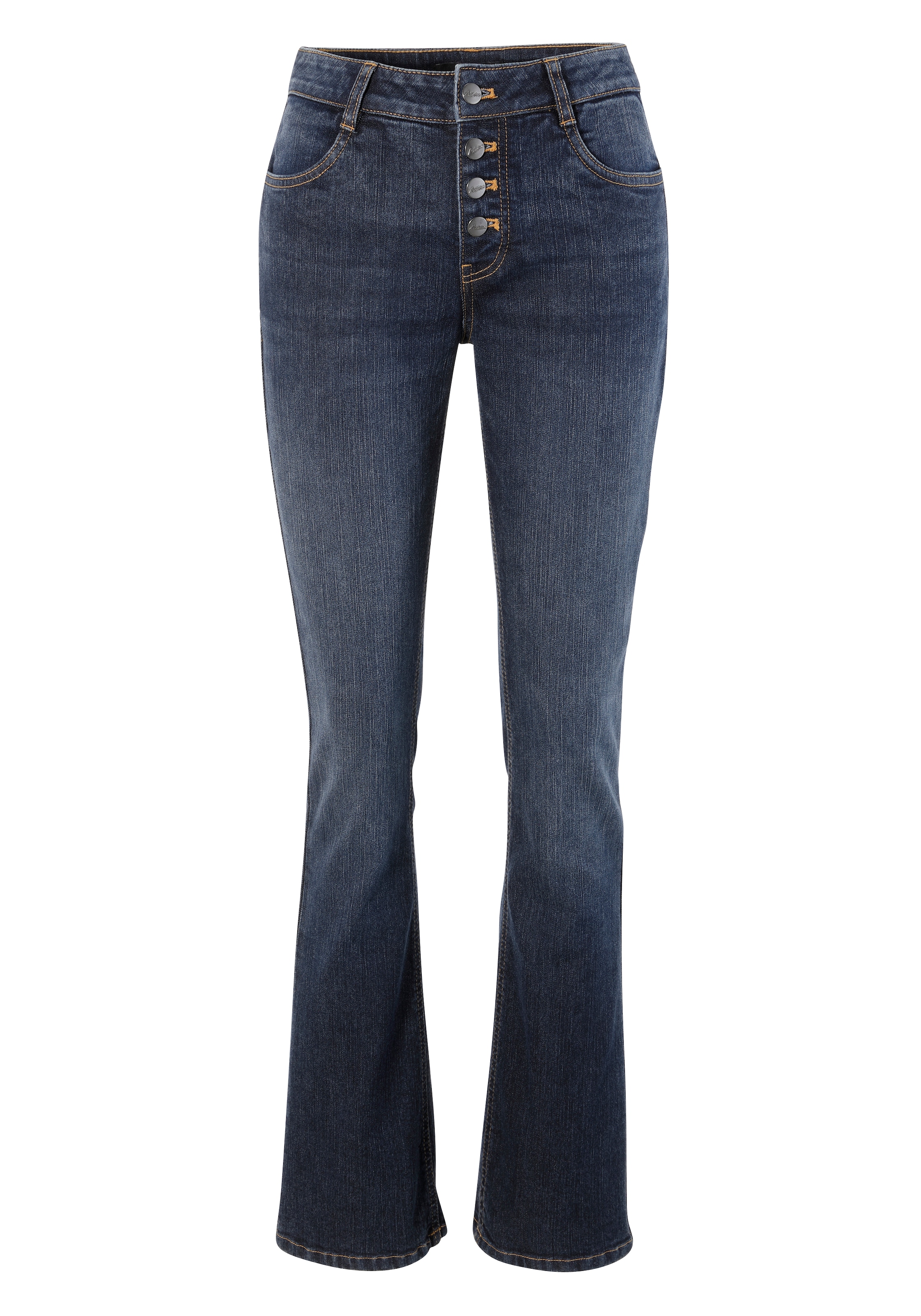 Aniston CASUAL Bootcut-Jeans, mit dekorativem Knopfverschluss