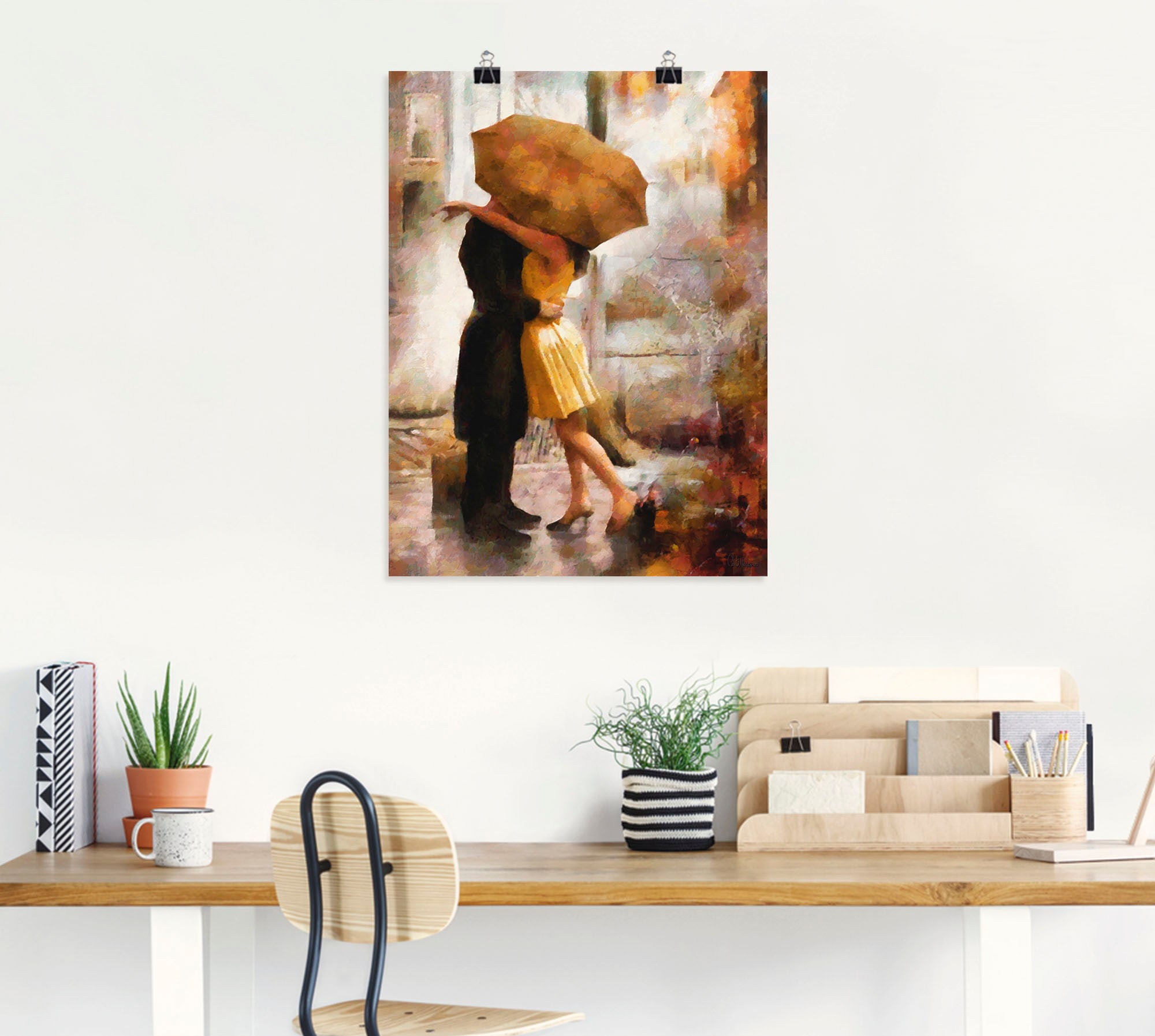 Artland Wandbild »Kuss unter Regenschirm«, Bilder von Liebespaaren, (1 St.), als Leinwandbild, Poster in verschied. Grössen